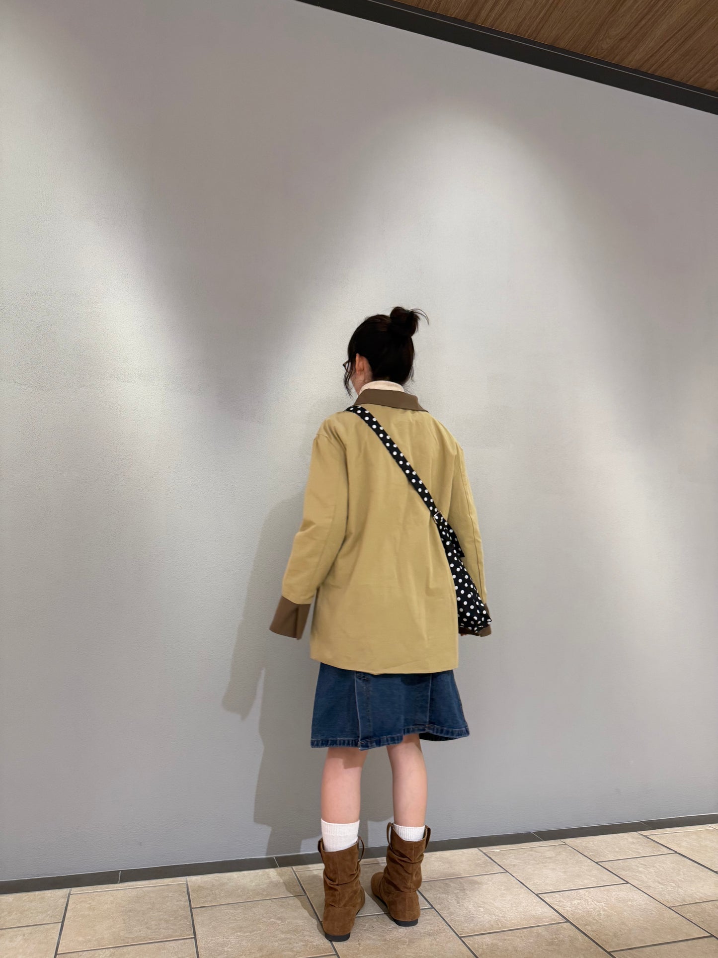 ユニークプリーツデニムスカート DPA43704