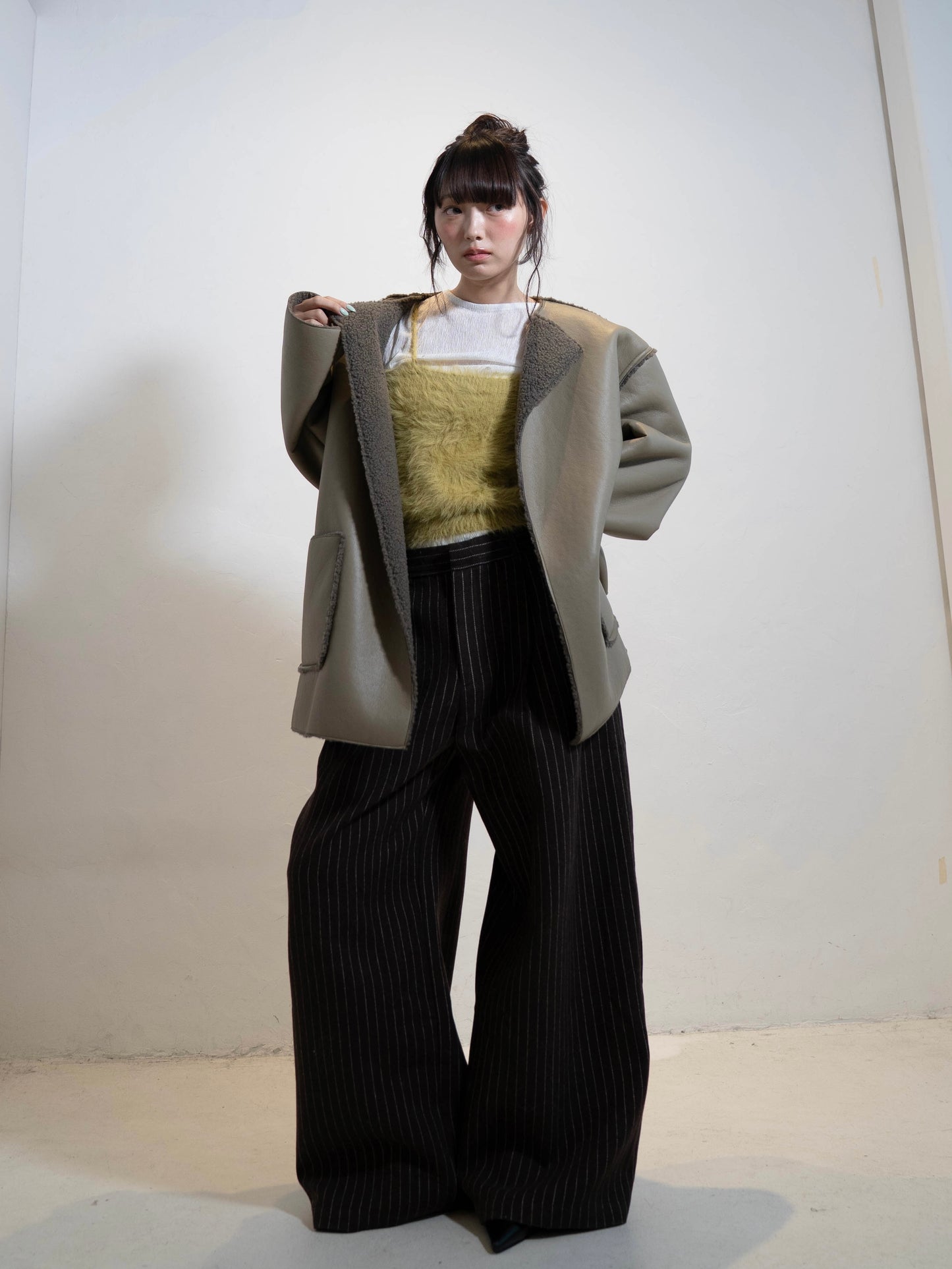 ポイントボアフェイクレザージャケット DPC02010