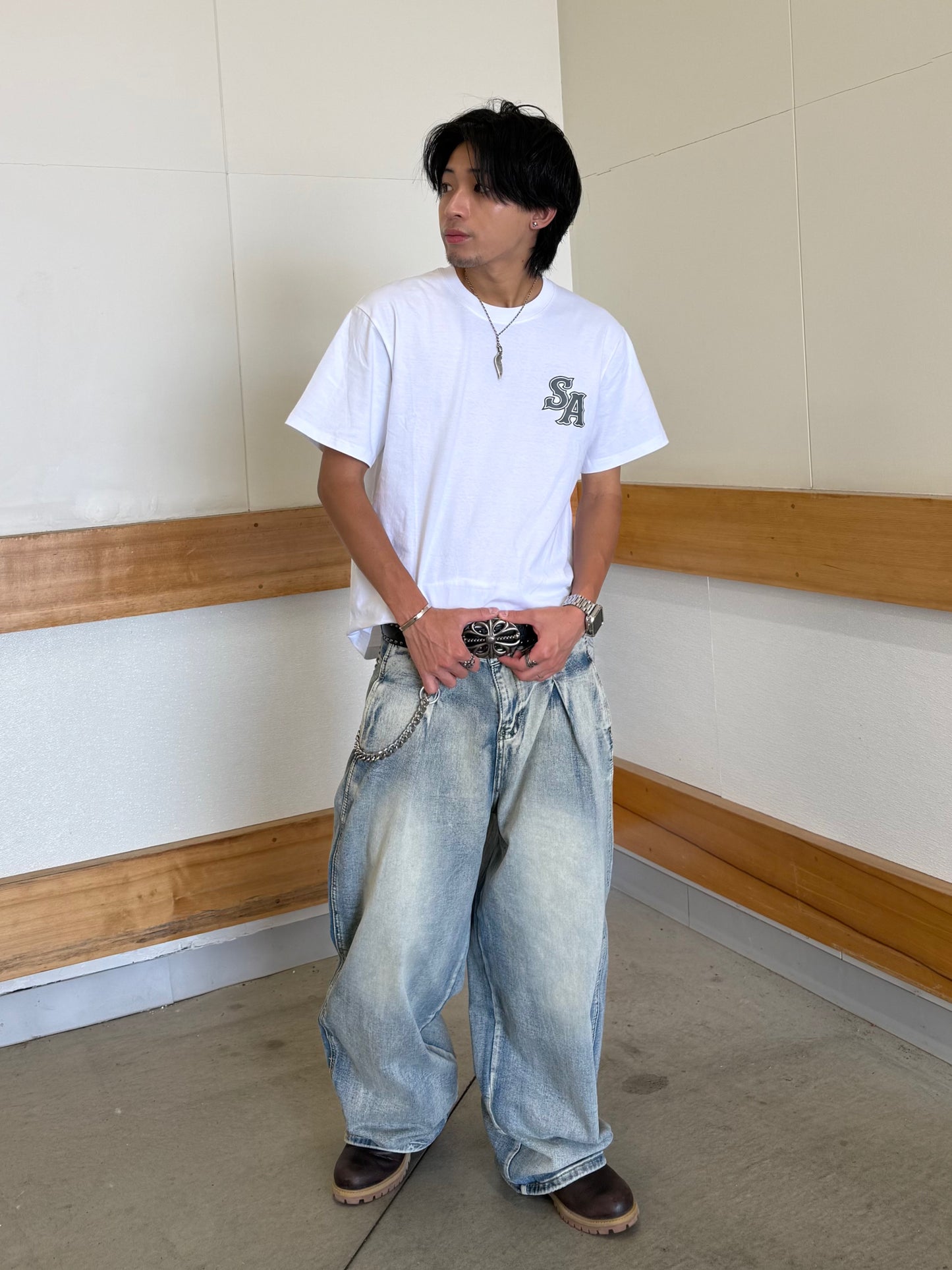 ウォッシュ加工デニムパンツ DPB90207