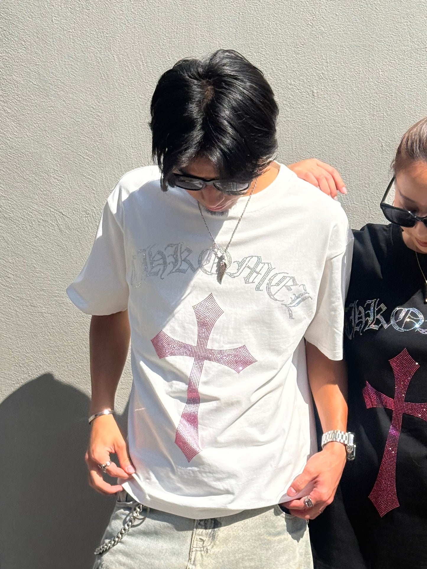 【即納】クロスストーンオーバーサイズTシャツ DPB73666S