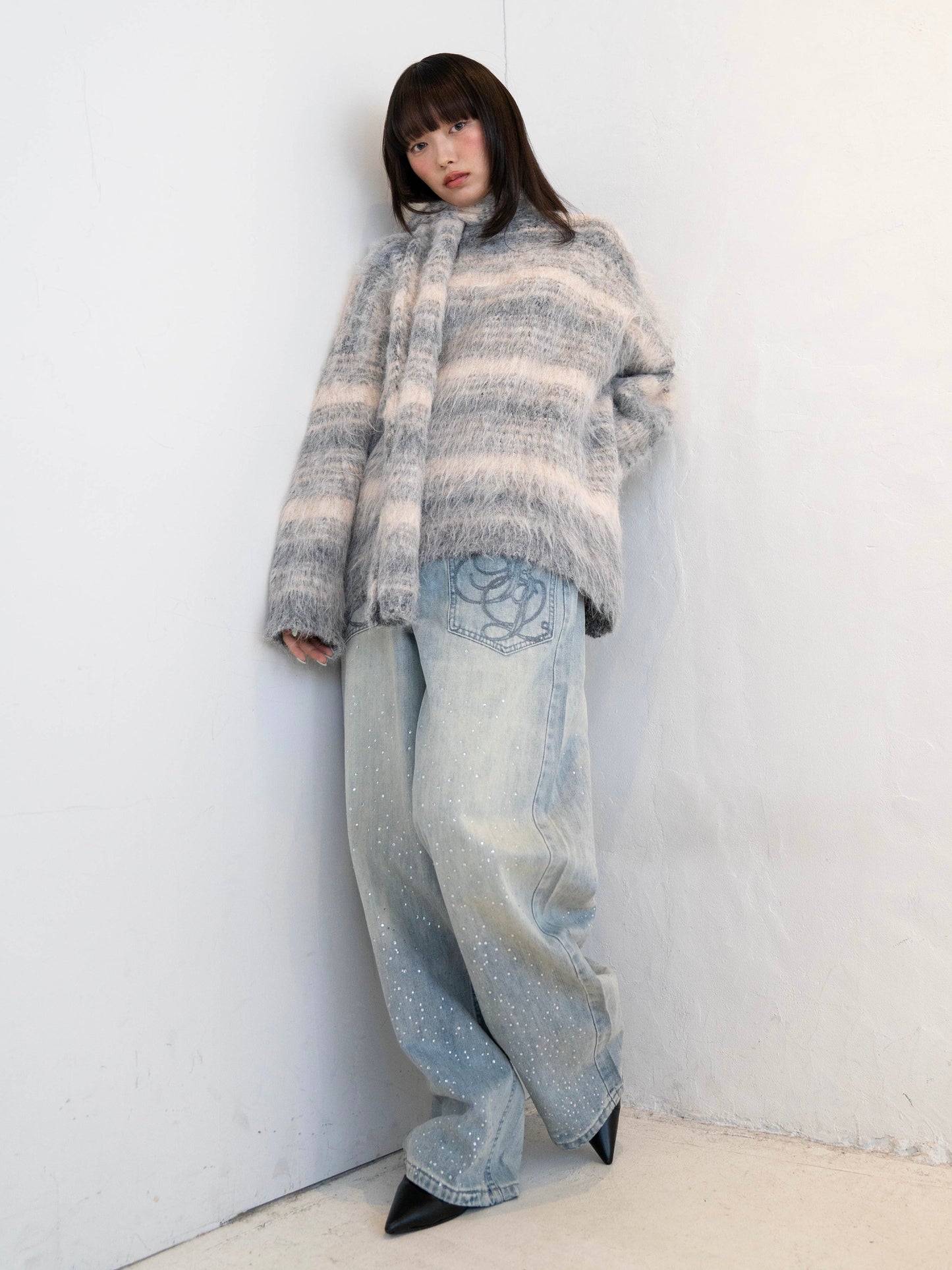 ラメストレートデニムパンツ DPC02014