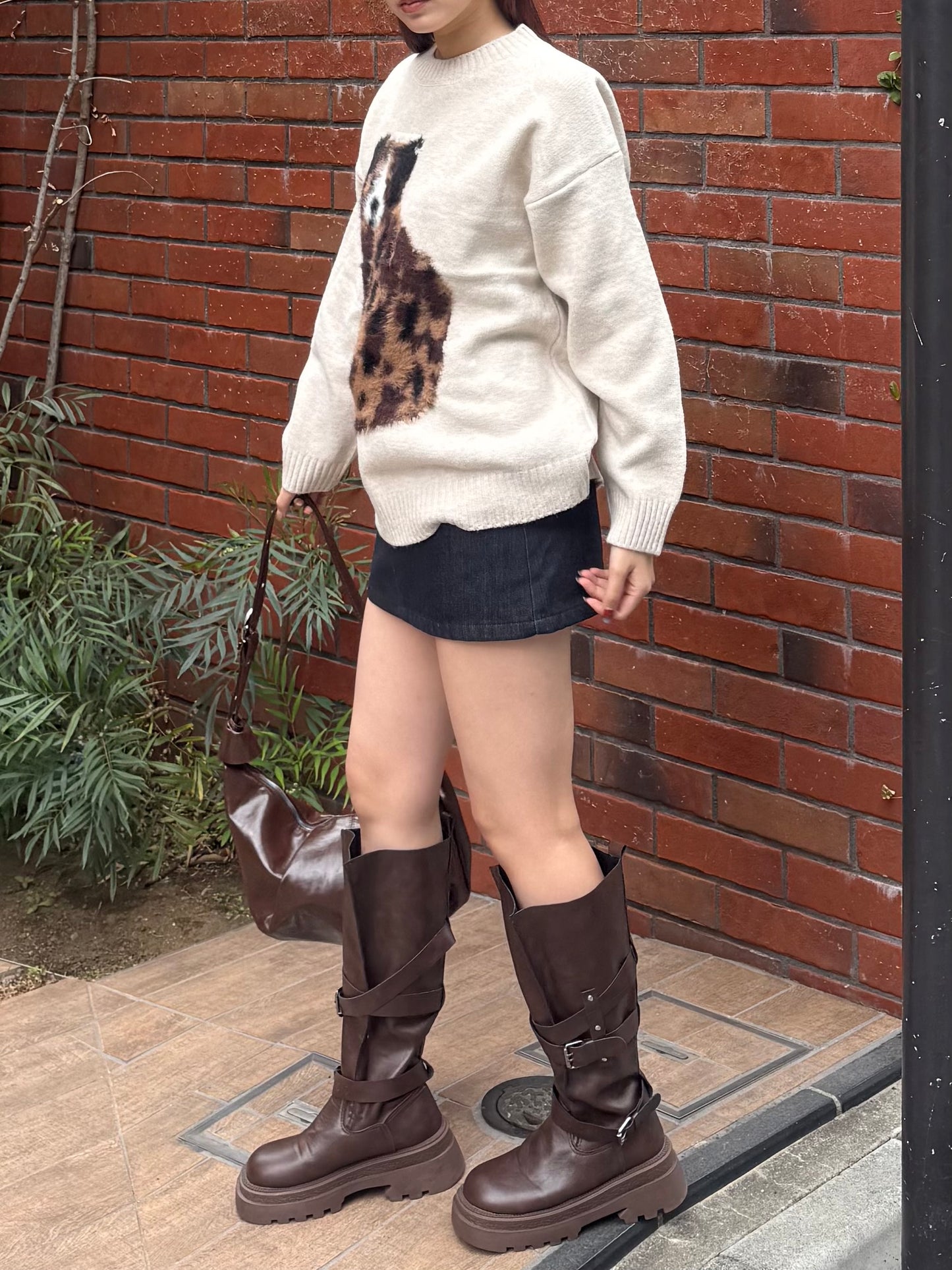 ベルト付きデニムライクミニスカート DPB91107