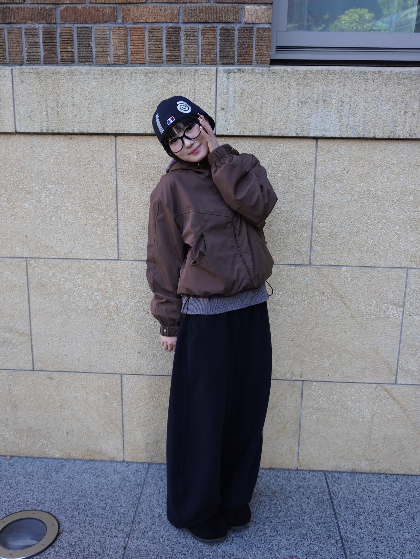 ブラウンナイロンパーカー DPB85371