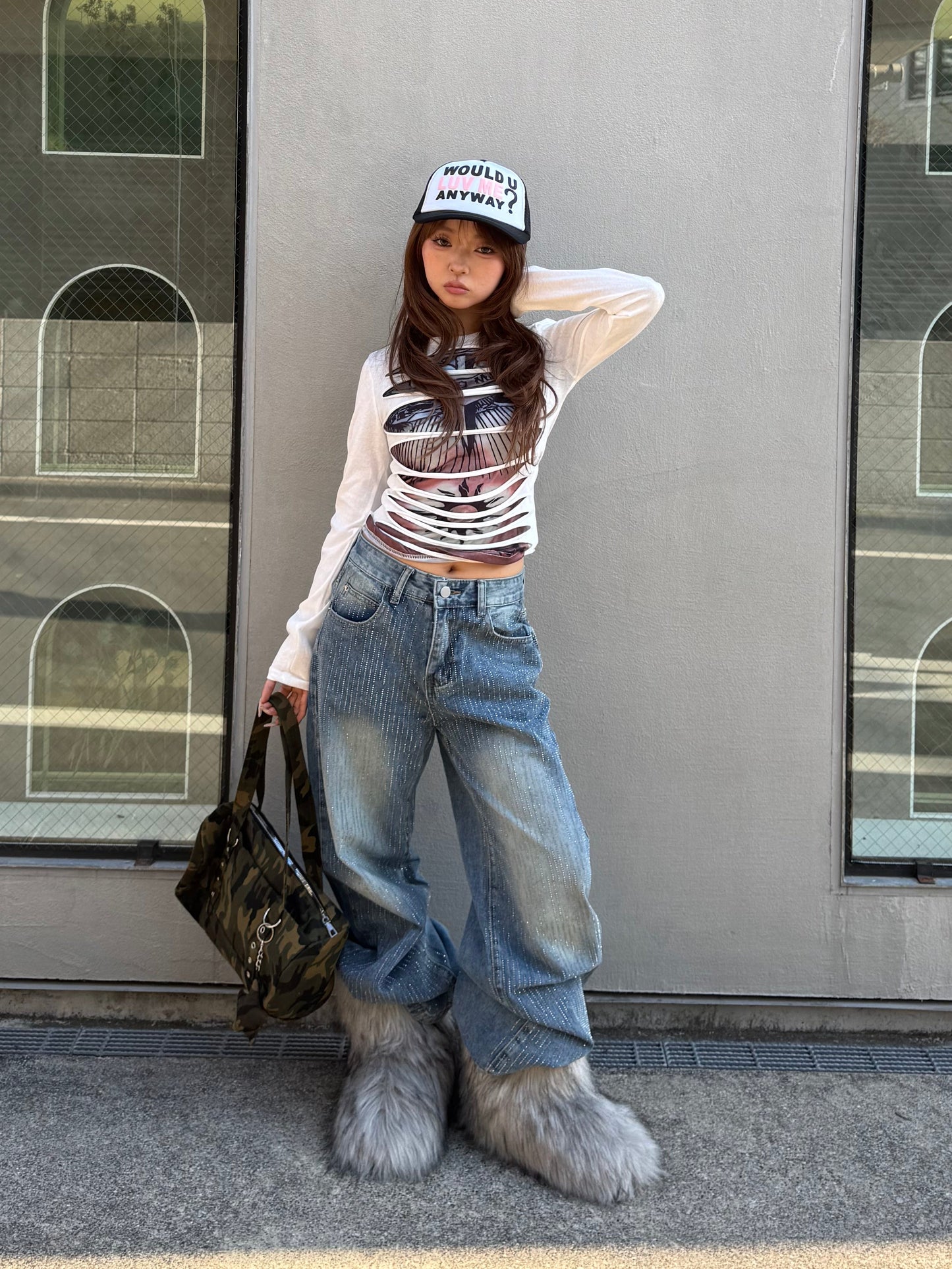 グリッターストーンデニムパンツ DPB86207