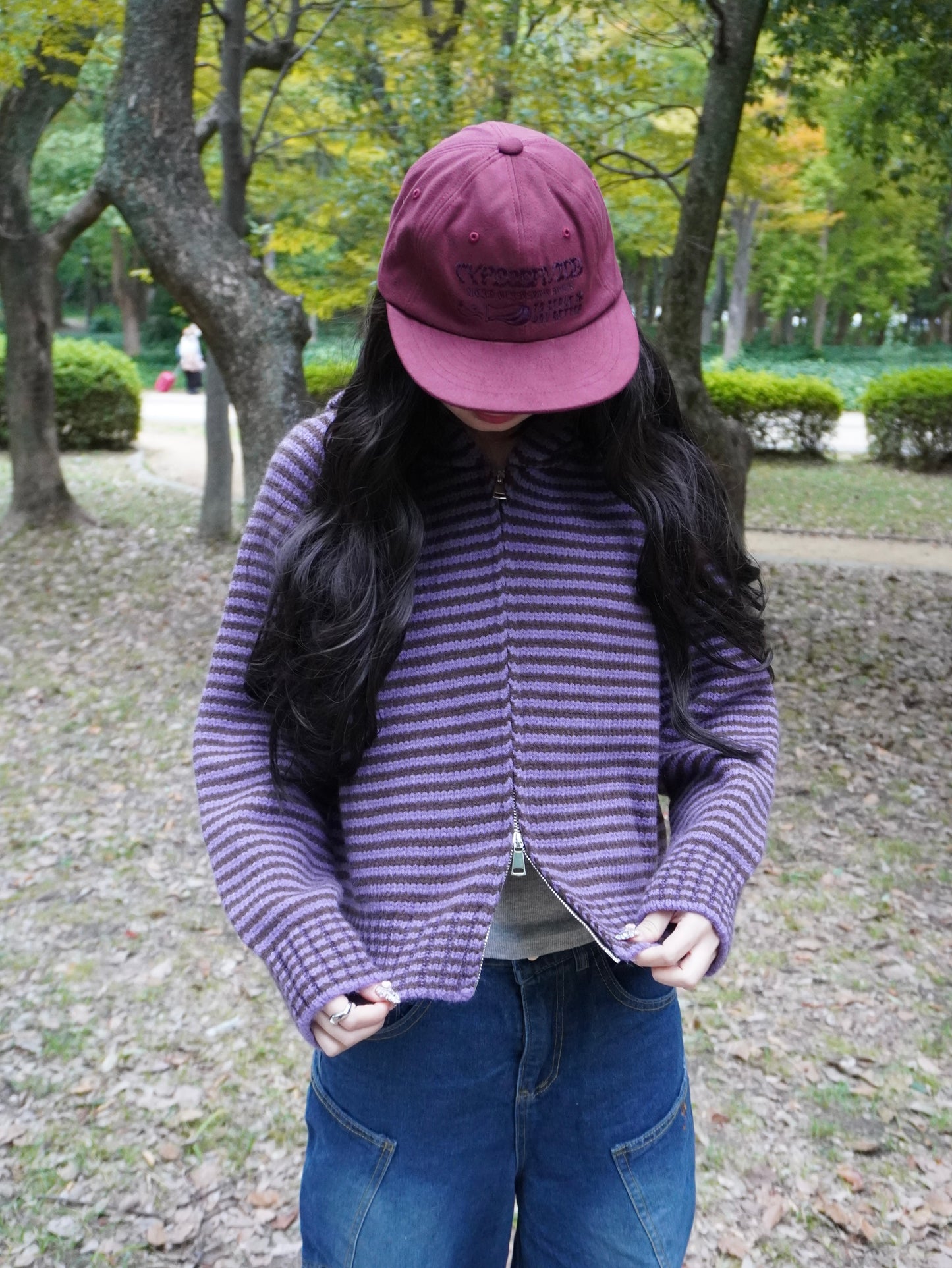 ボーダーニットダブルジップパーカー DPB85367