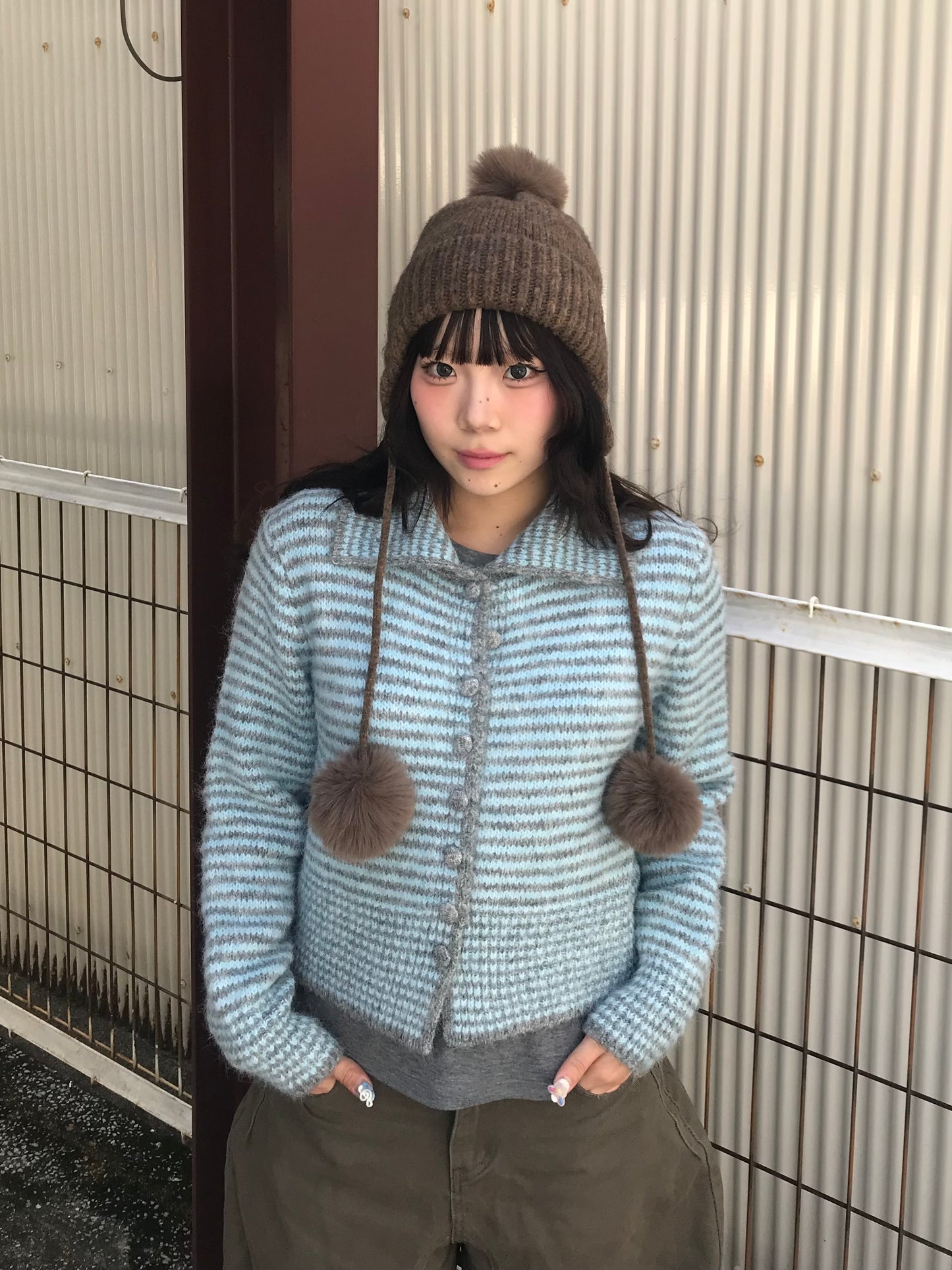 ボーダースカイブルーニット DPB89166