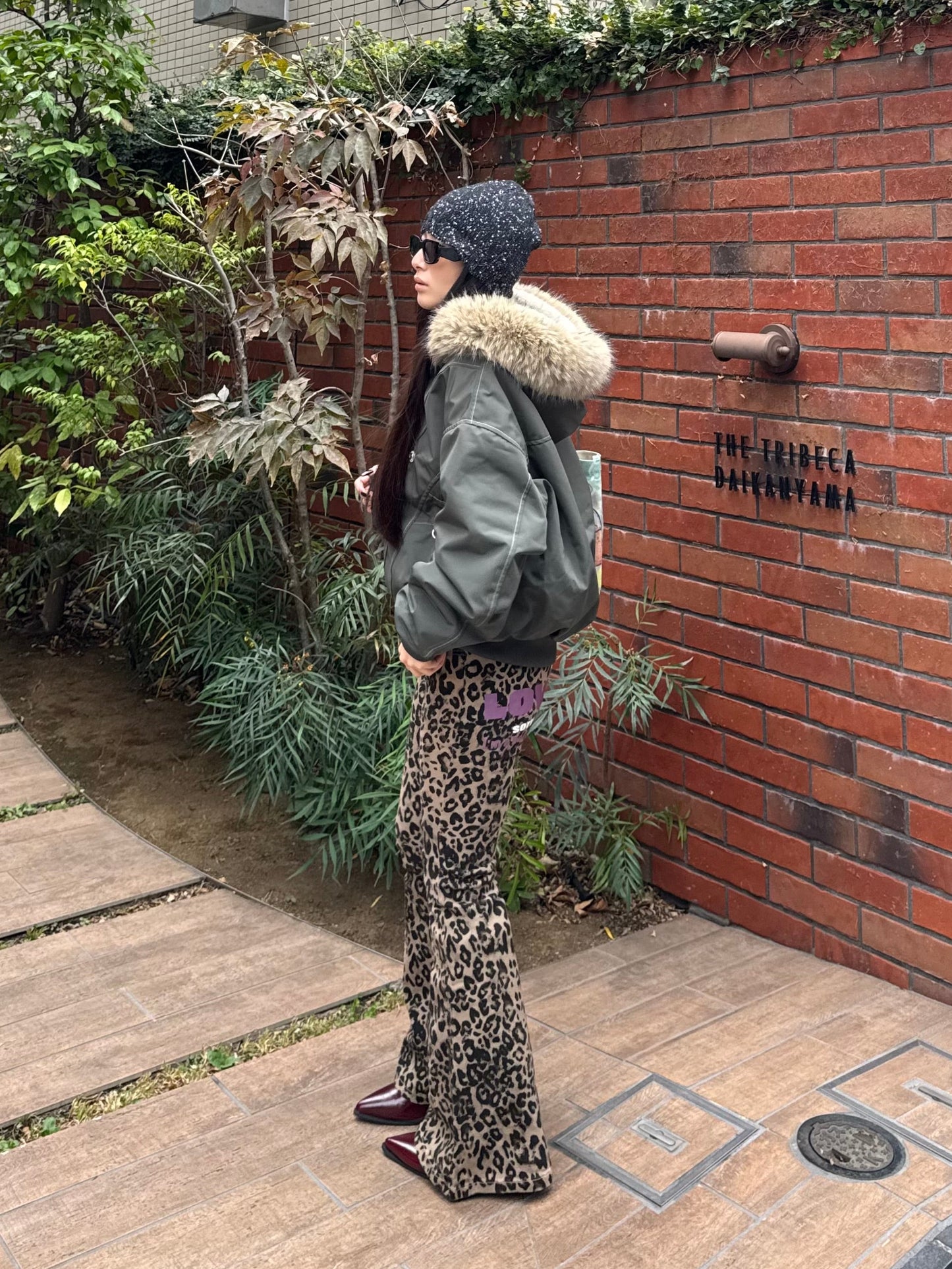 バックロゴフレアレオパードパンツ DPB86160