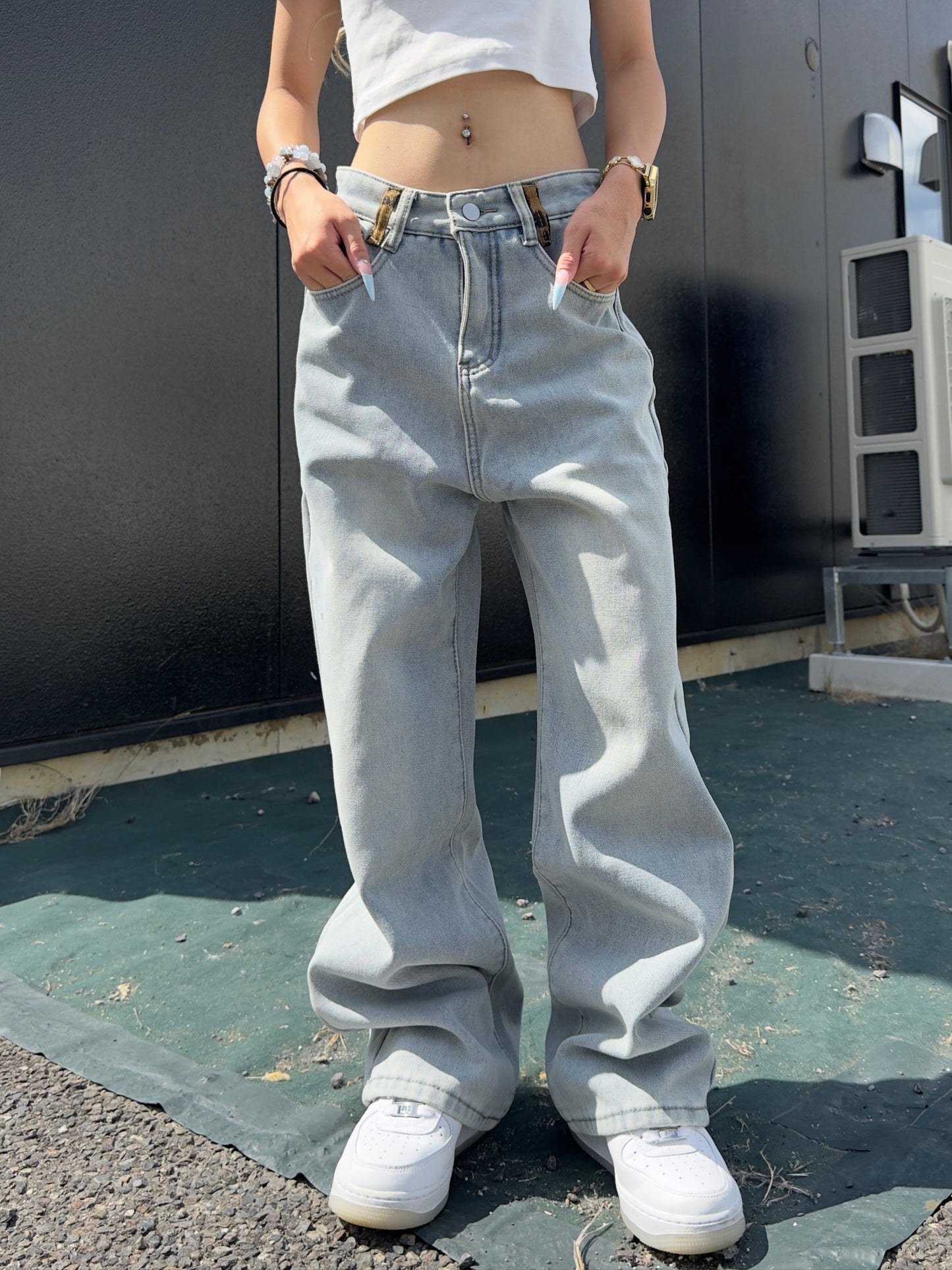レオパードポイントデニムパンツ DPB42433