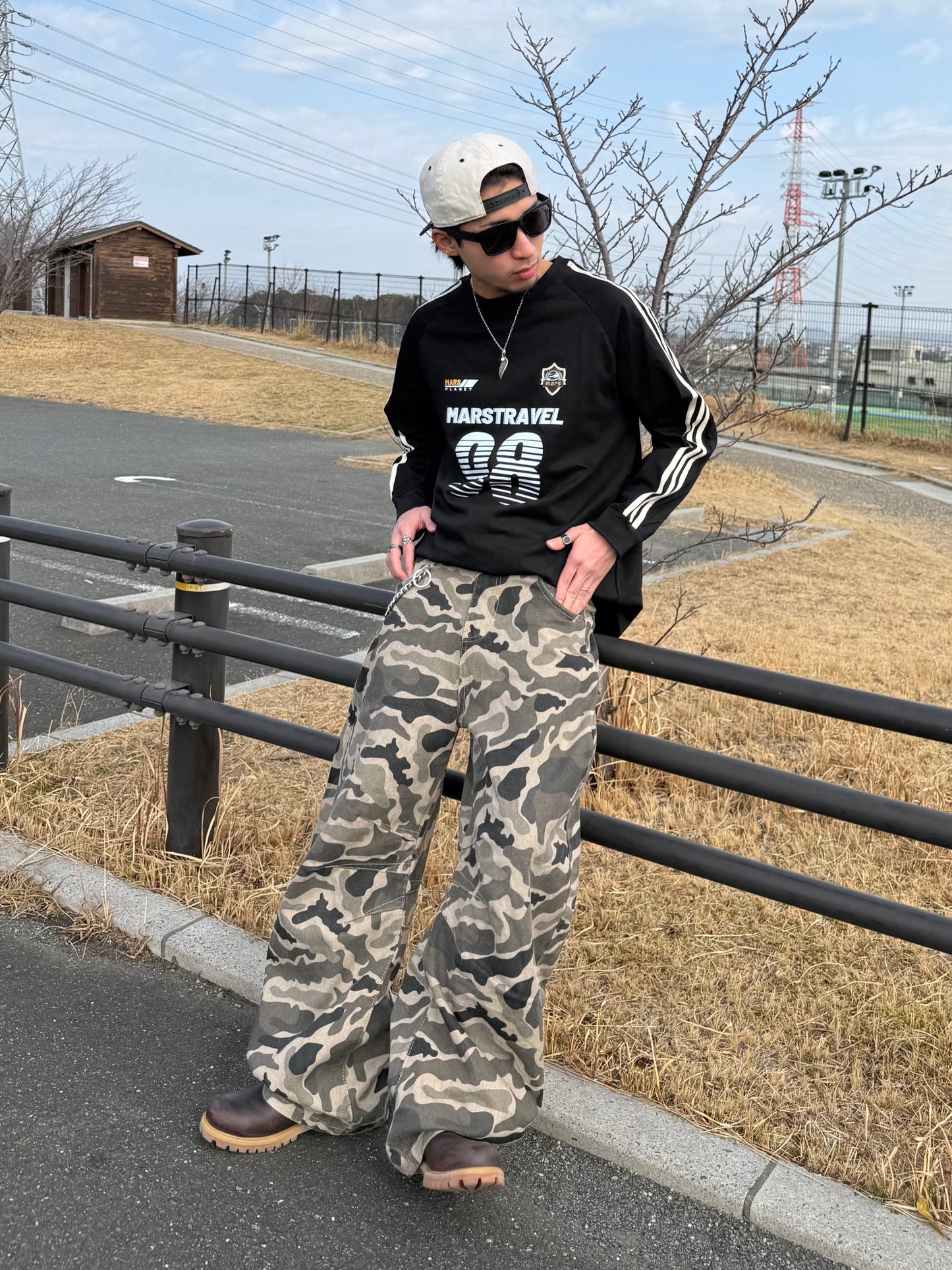 カモフラワイドデニムパンツ DPB90106