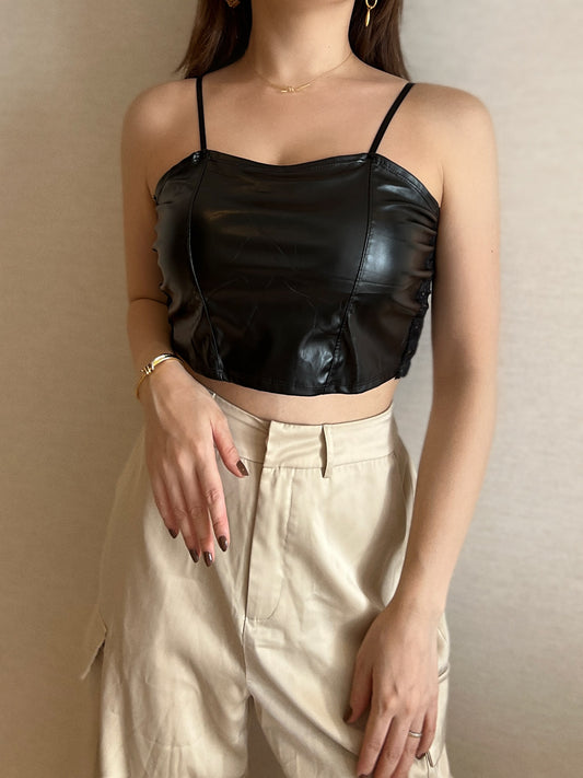 フェイクレザーレースキャミソール DPB56006