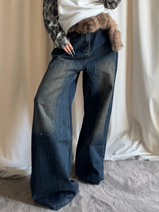 ファーベルト付きデニムパンツ DPB86226