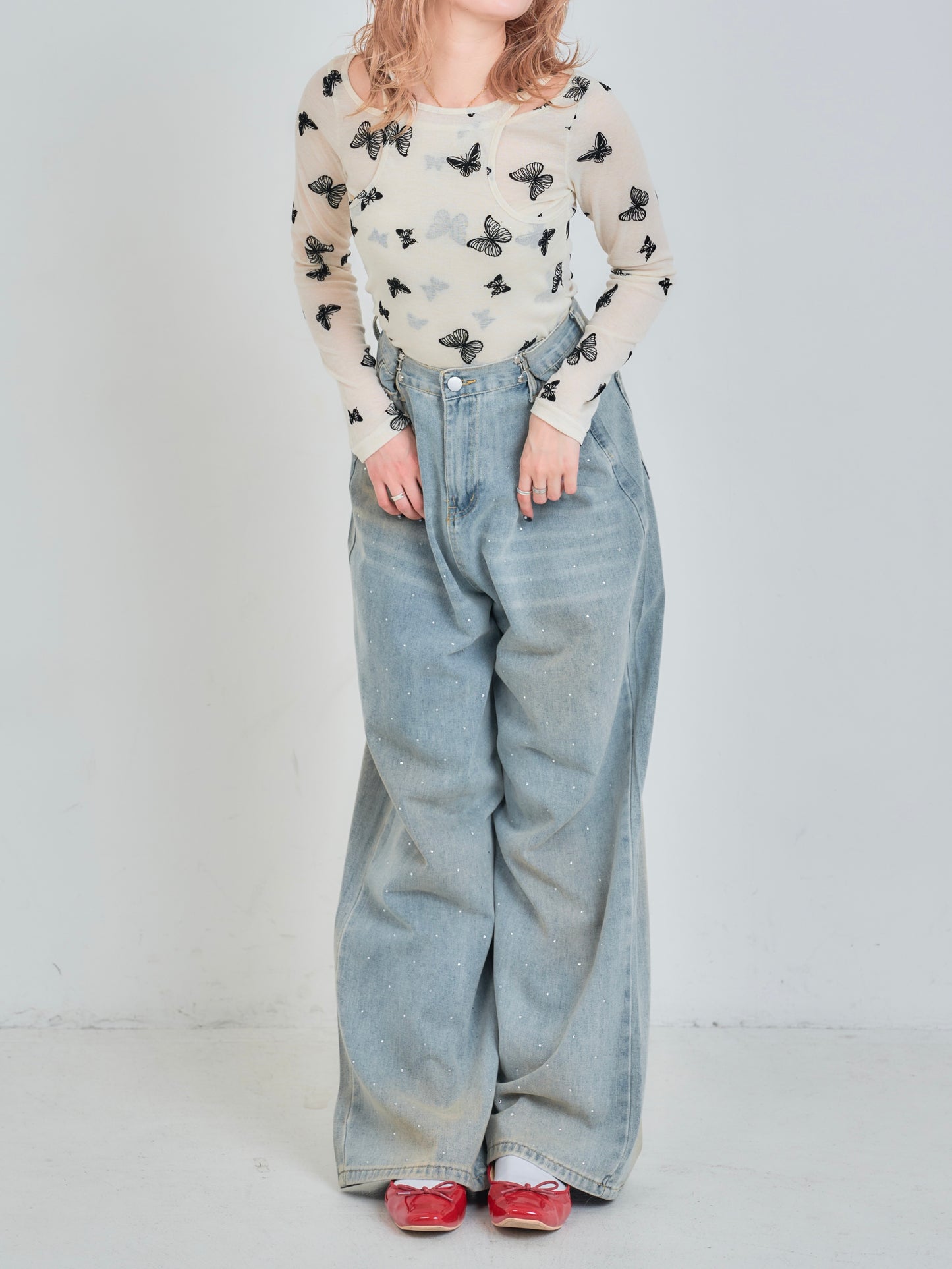 ストーンヴィンテージデニムパンツ DPB75047