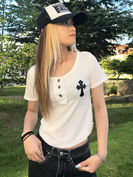 クロスクロップドTシャツ DPB42080