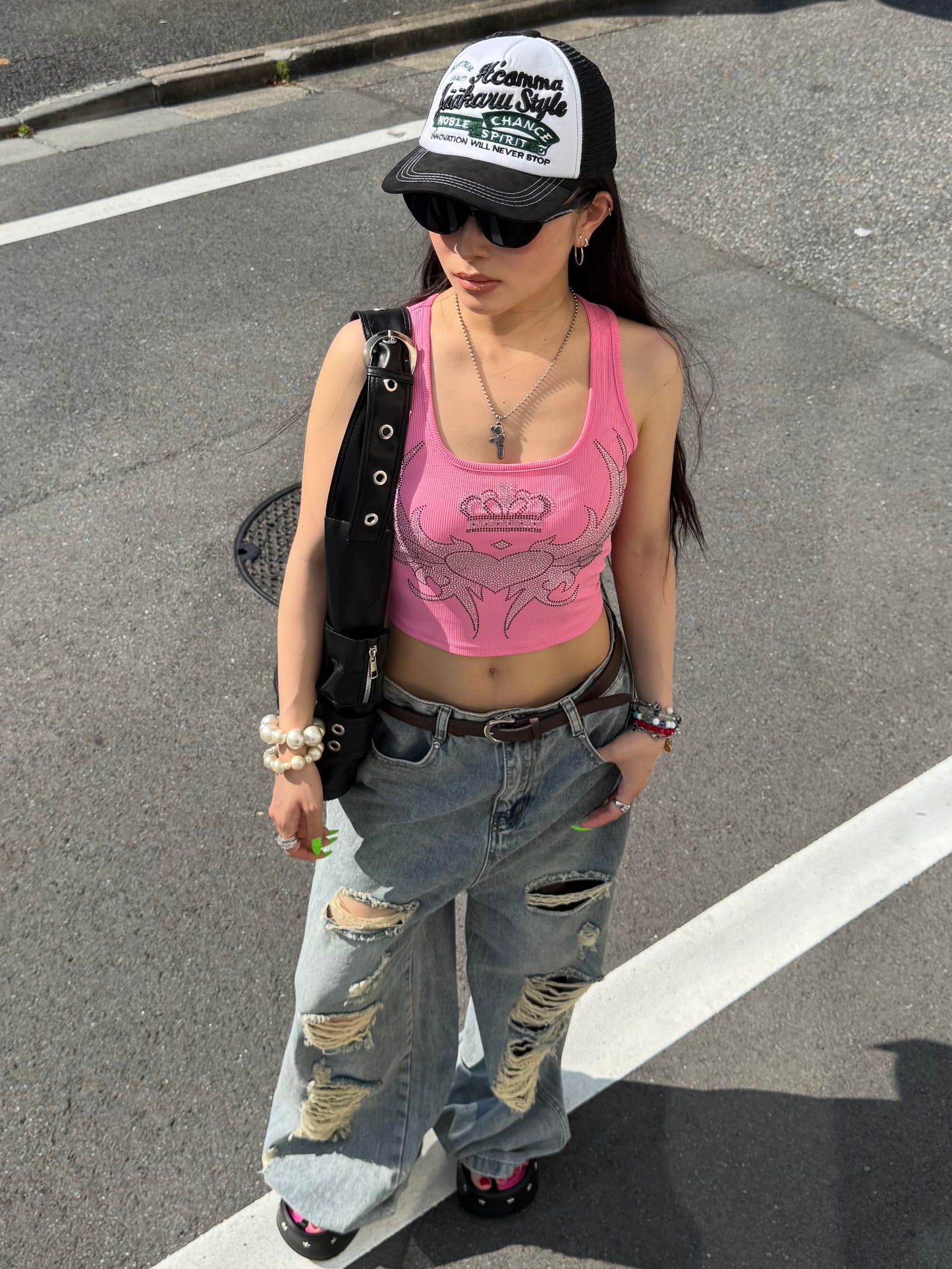 ヘビーダメージワイドデニムパンツ DPB86079
