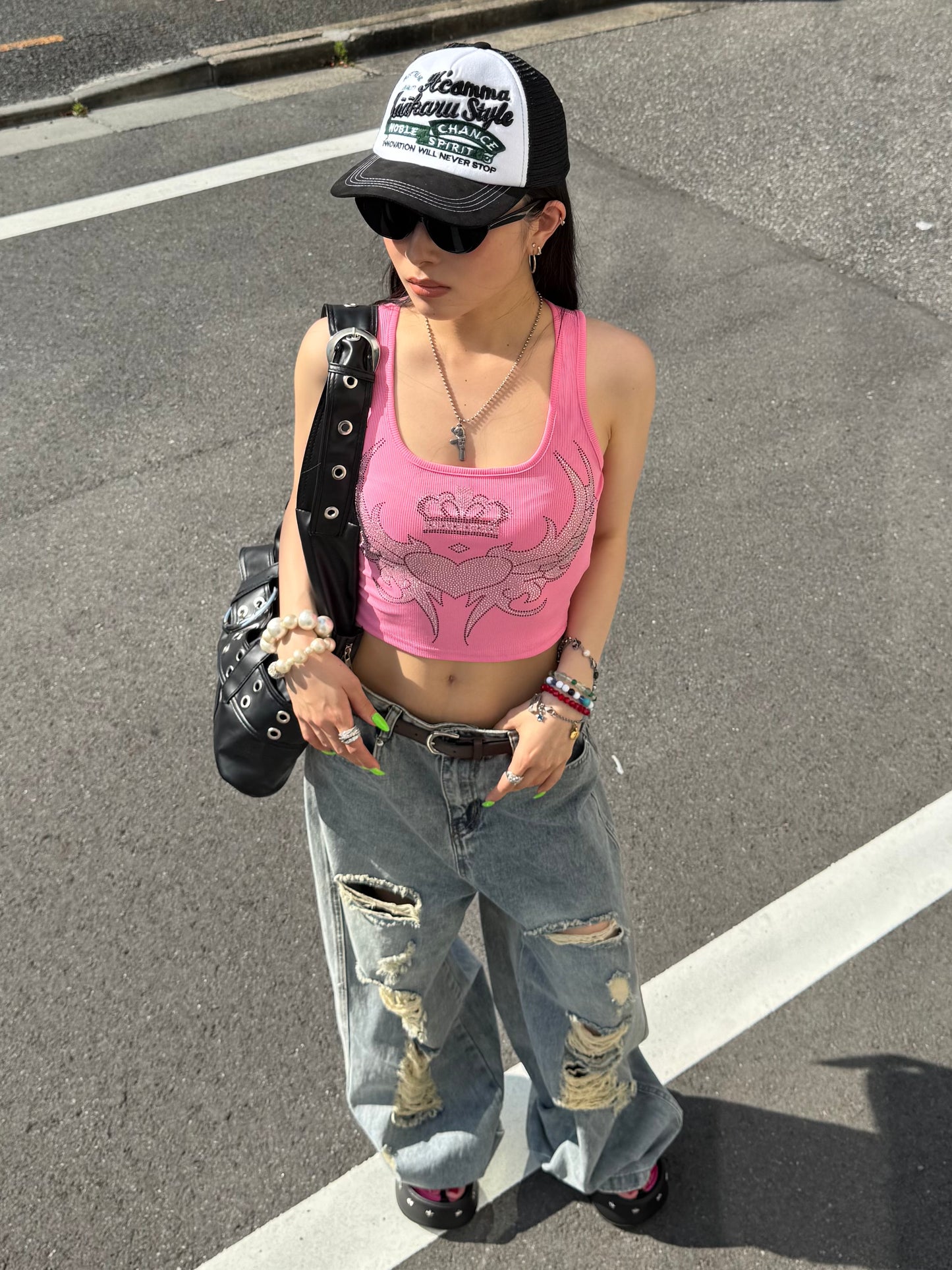 ヘビーダメージワイドデニムパンツ DPB86079