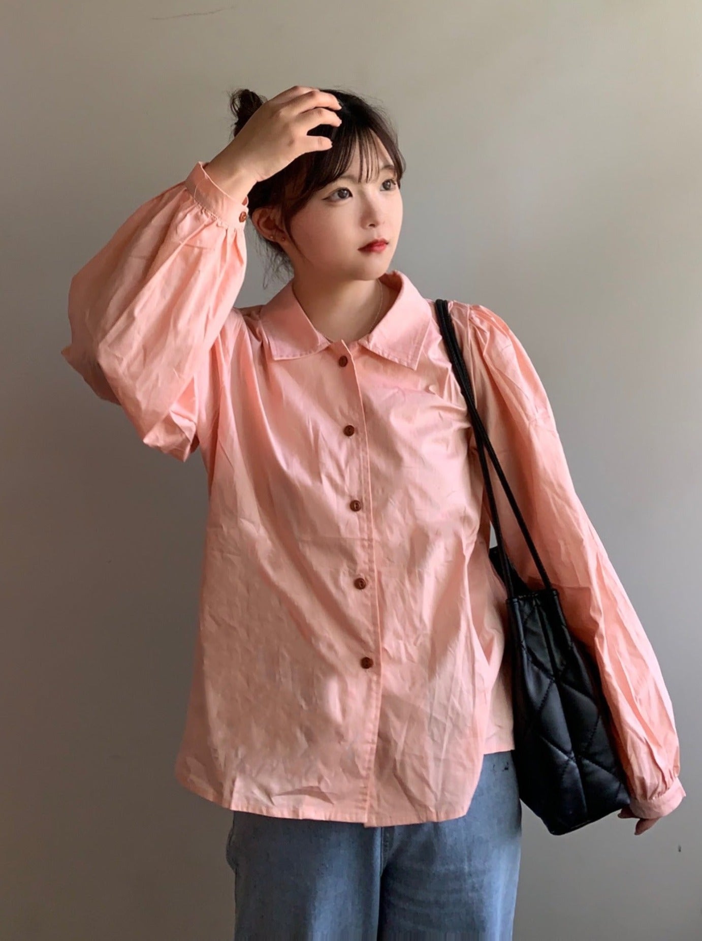 ピンクパフスリーブシャツ CPA30026