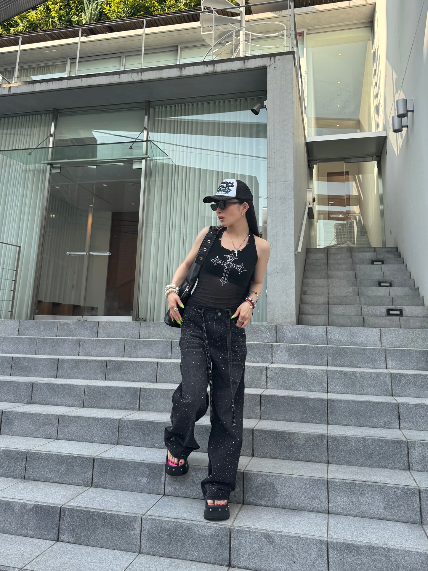 ラメストレートデニムパンツ DPB86071