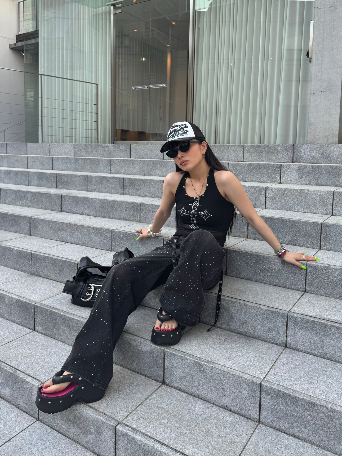 ラメストレートデニムパンツ DPB86071