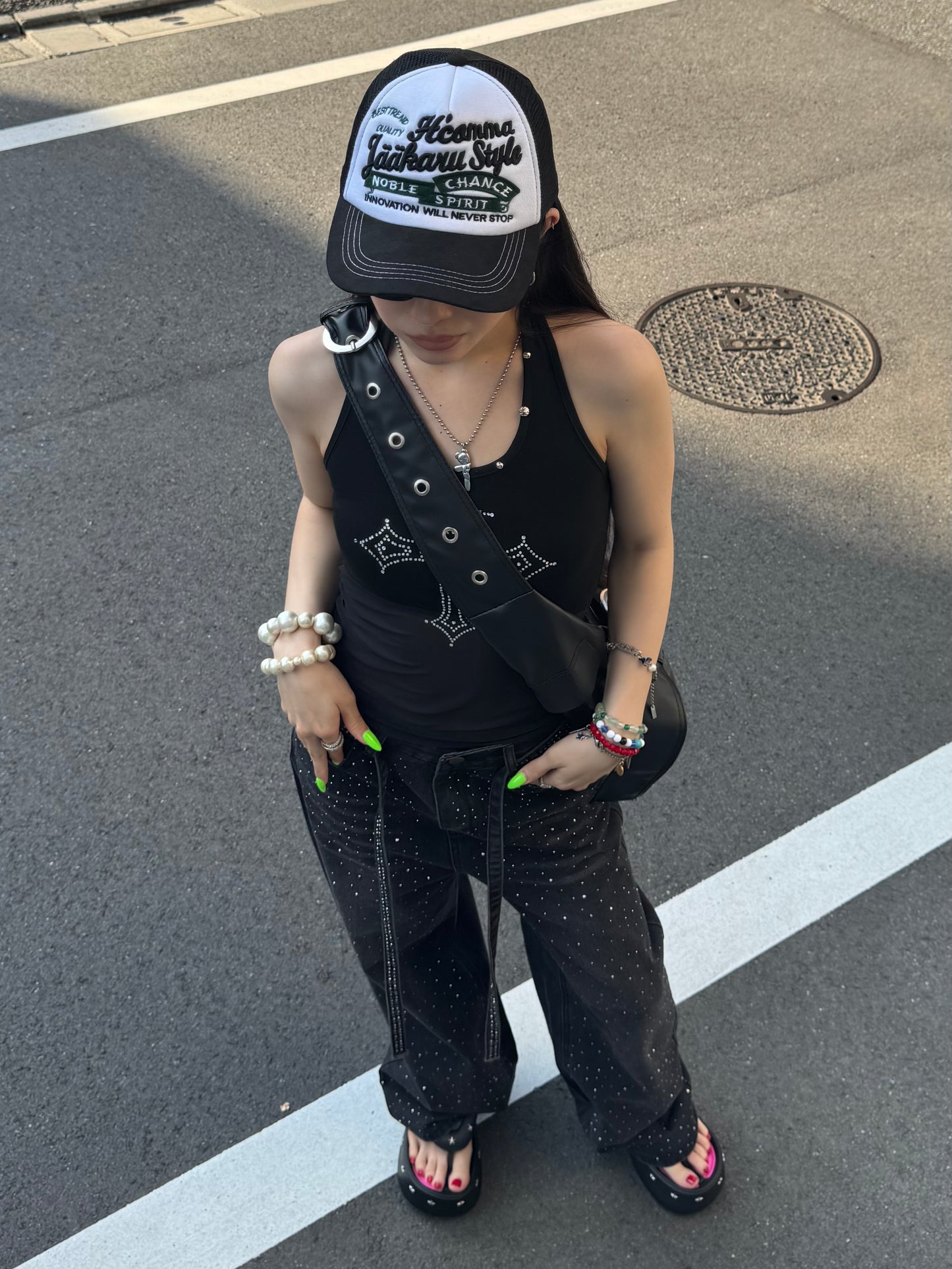 ラメストレートデニムパンツ DPB86071