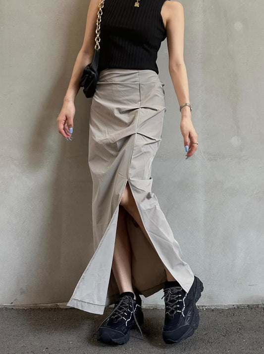 ナイロンスリットロングスカート DPB26159