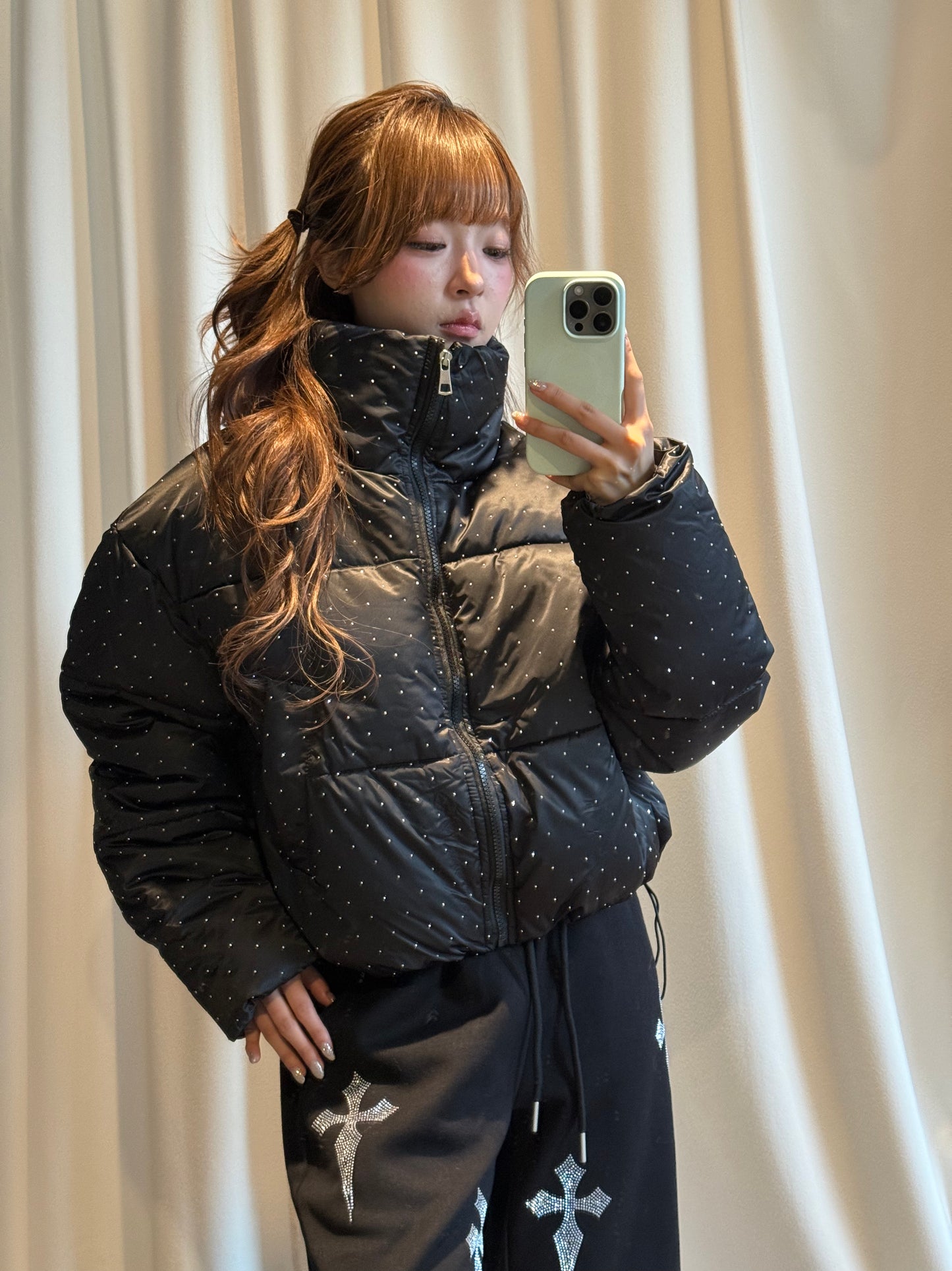 ラメショート中綿ジャケット DPB86154