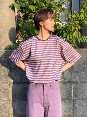 パープルボーダーTシャツ DPA96179