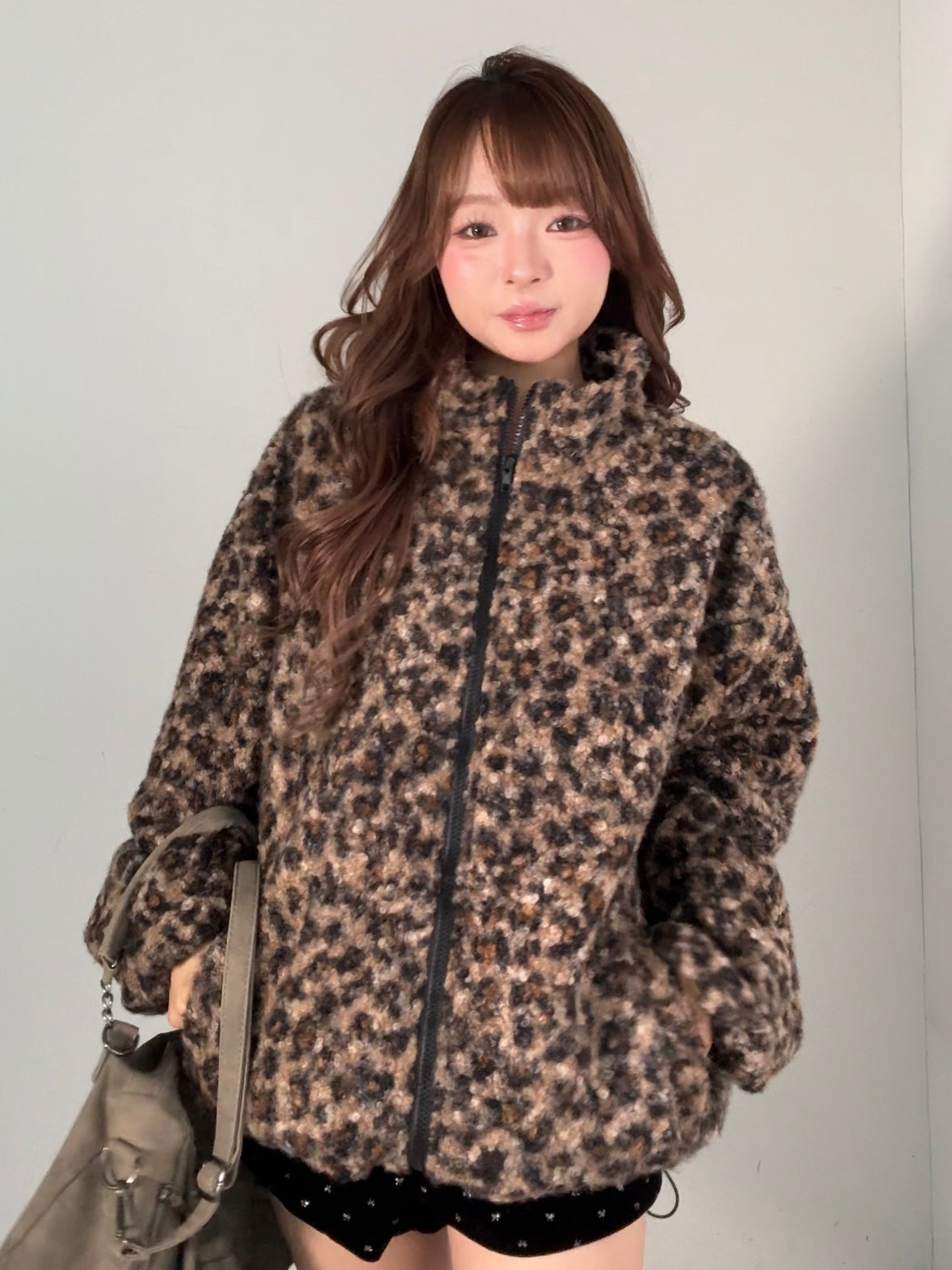 レオパードボアジップジャケット DPB86166