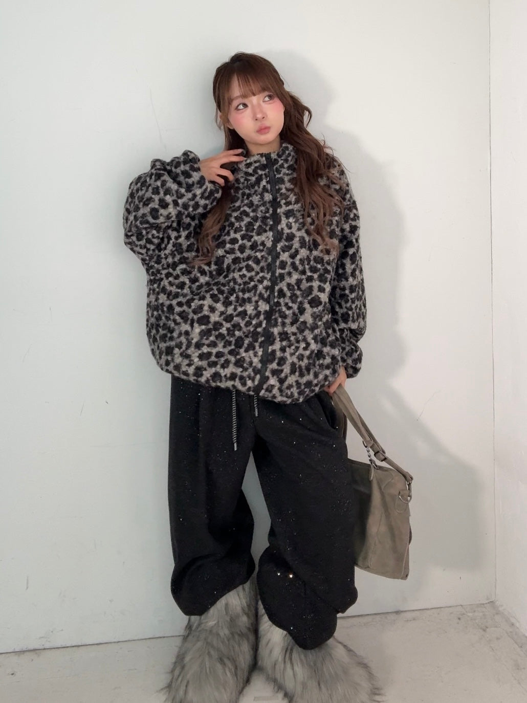 レオパードボアジップジャケット DPB86166