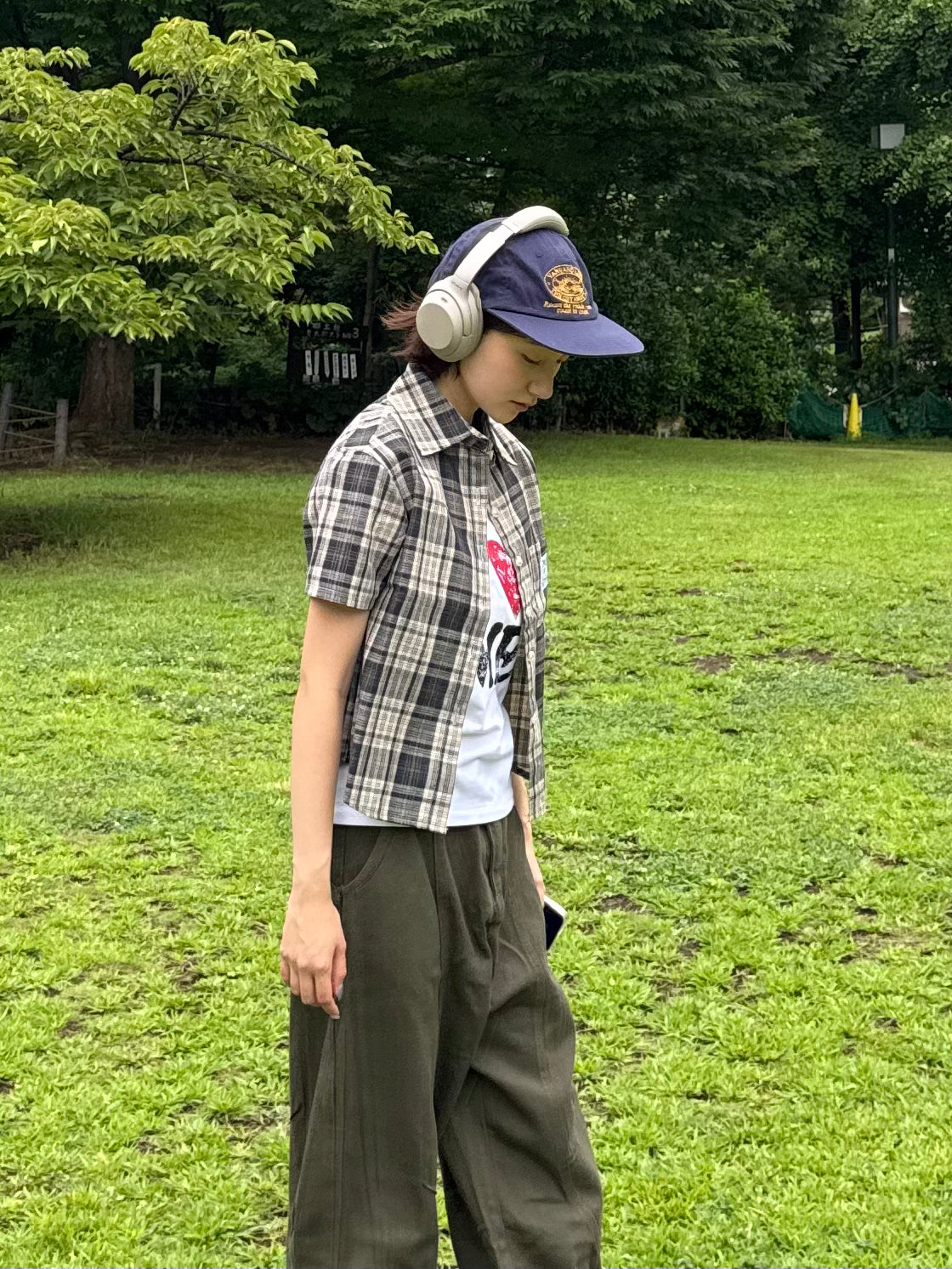 ショート丈チェックシャツ DPB91005