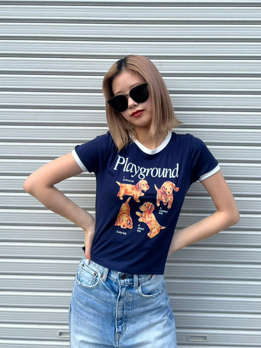ドッグネイビーミニTシャツ DPA12028