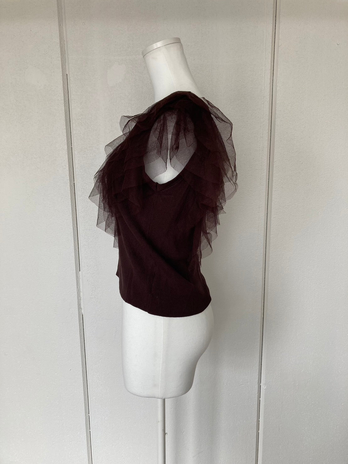 COCO DEAL] チュールフリルバックシャンニットトップス UPA01135