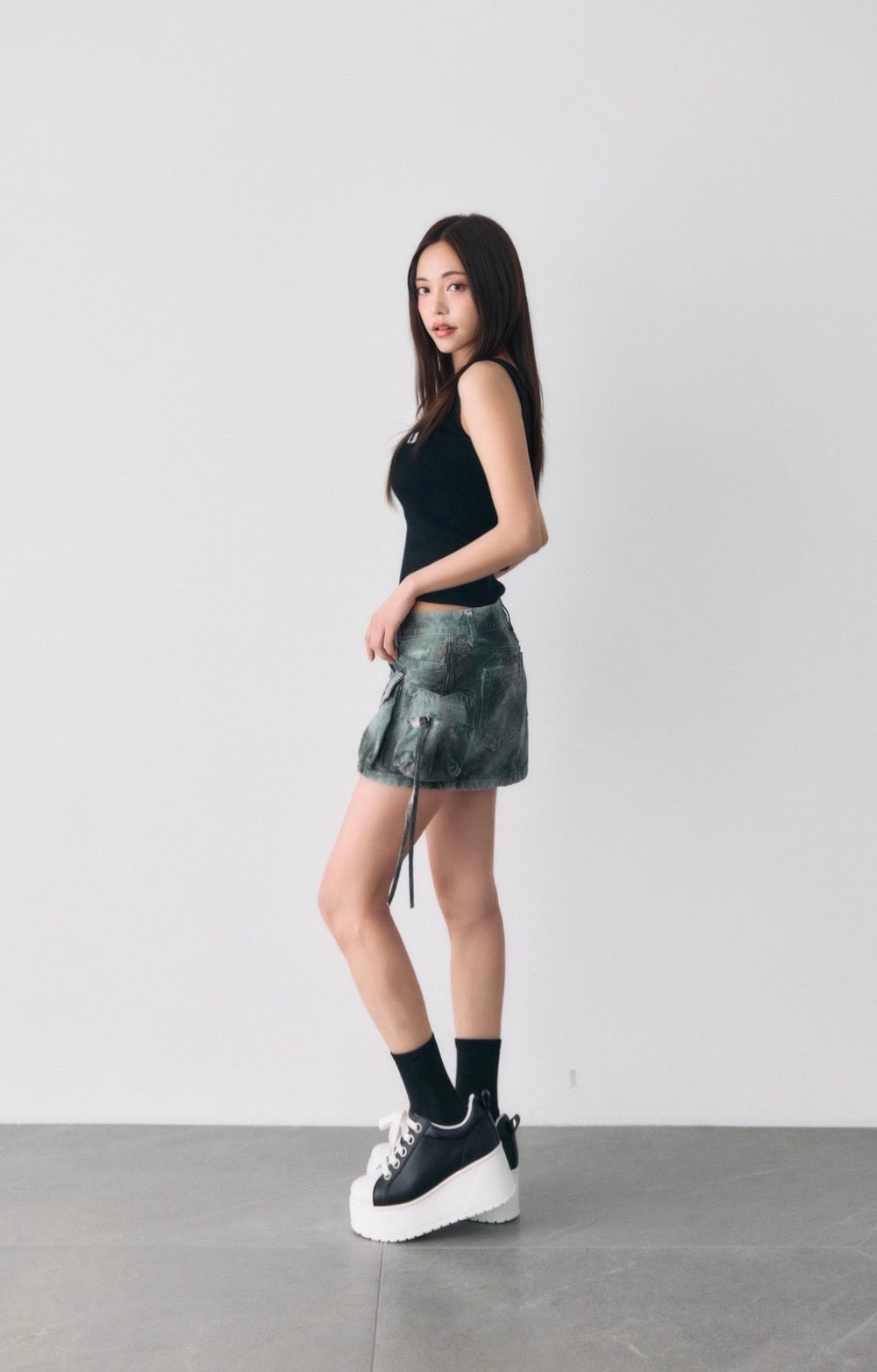 platform sneaker BLACK