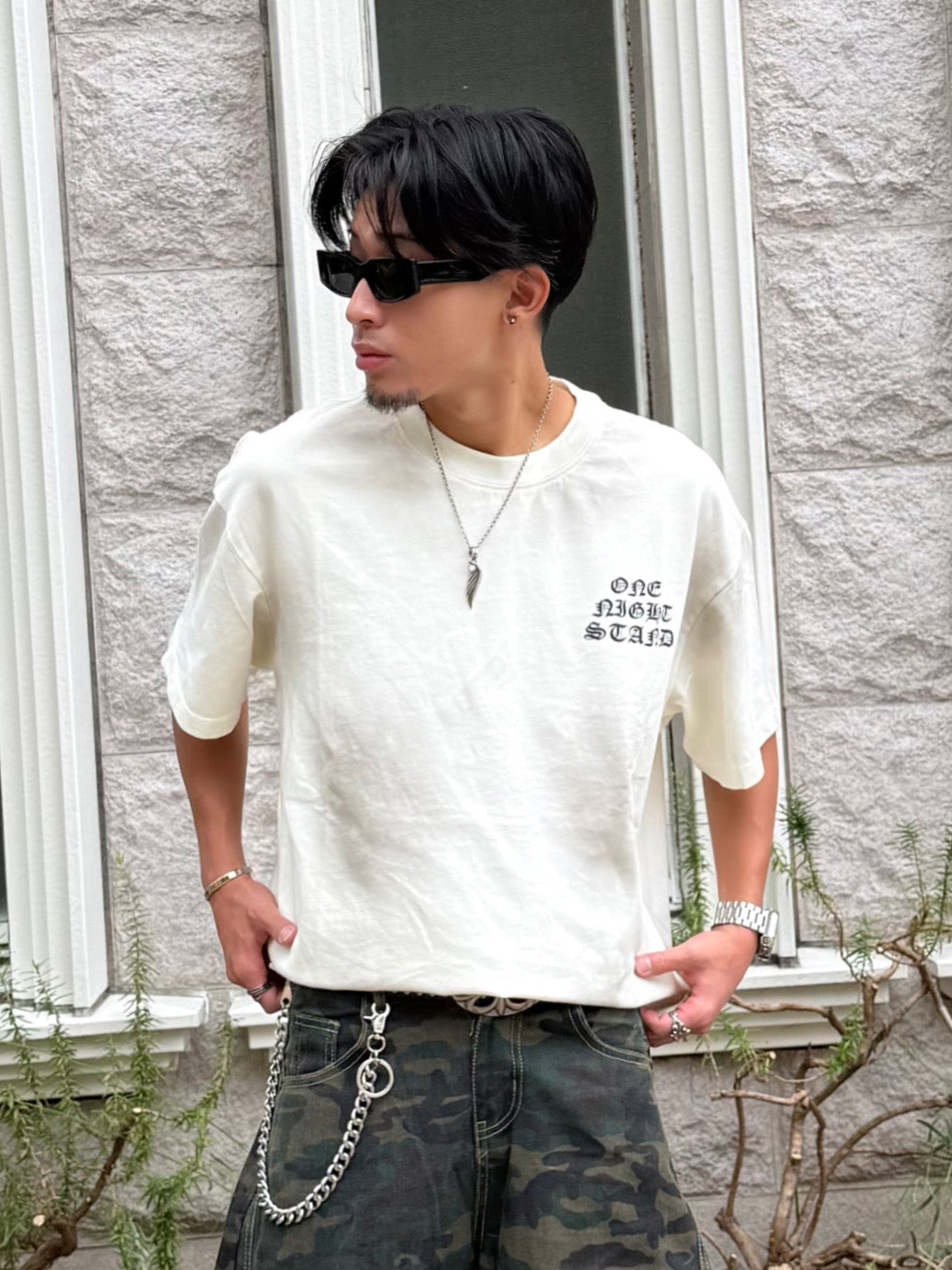 バックロゴペイントクロスTシャツ DPB90229