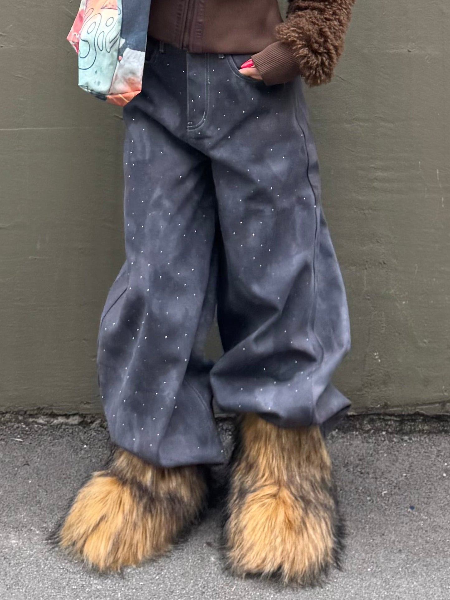 ワイドラメデニムパンツ DPB86173