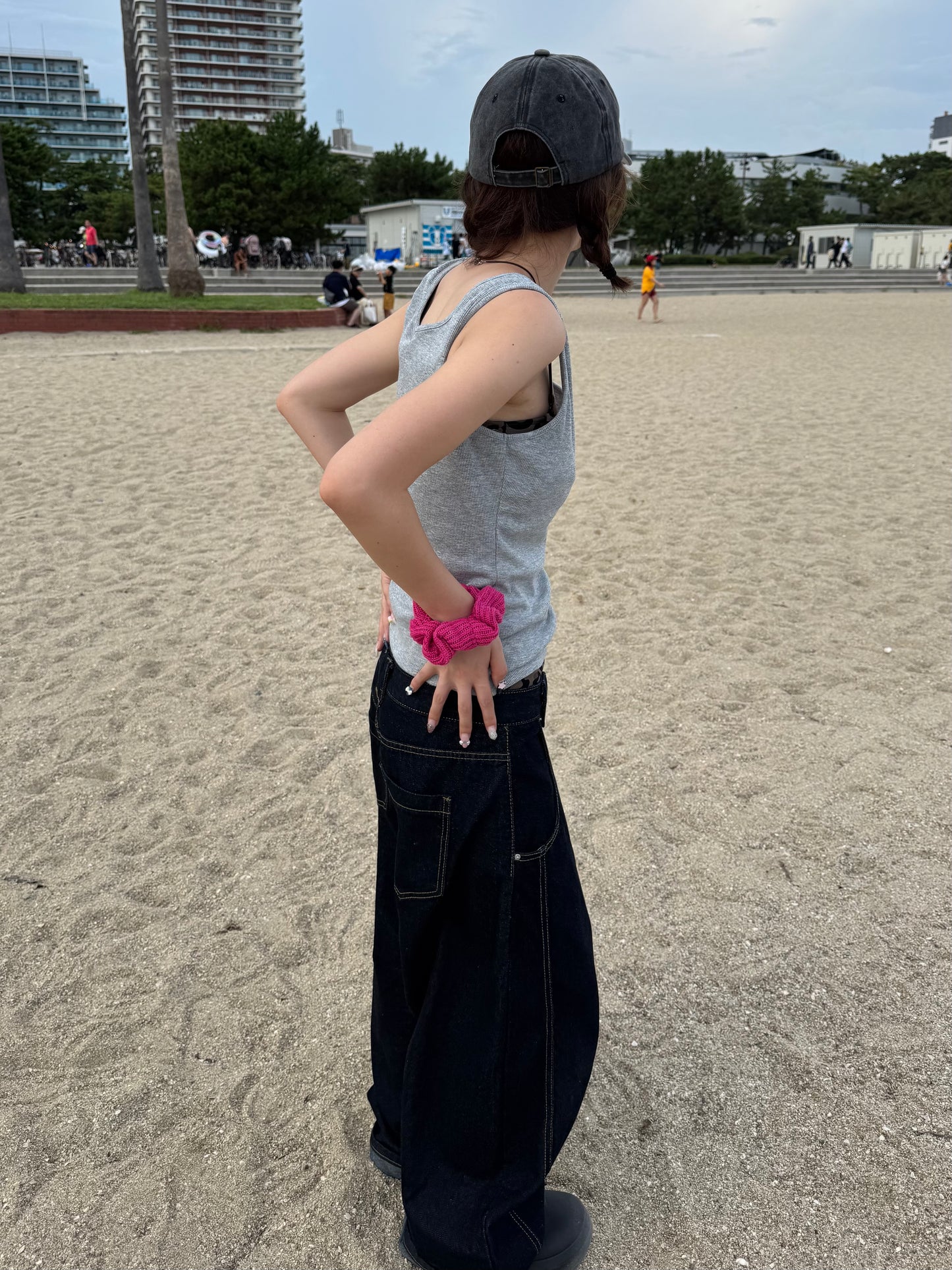 ワイドレッグステッチジーンズパンツ DPB85333