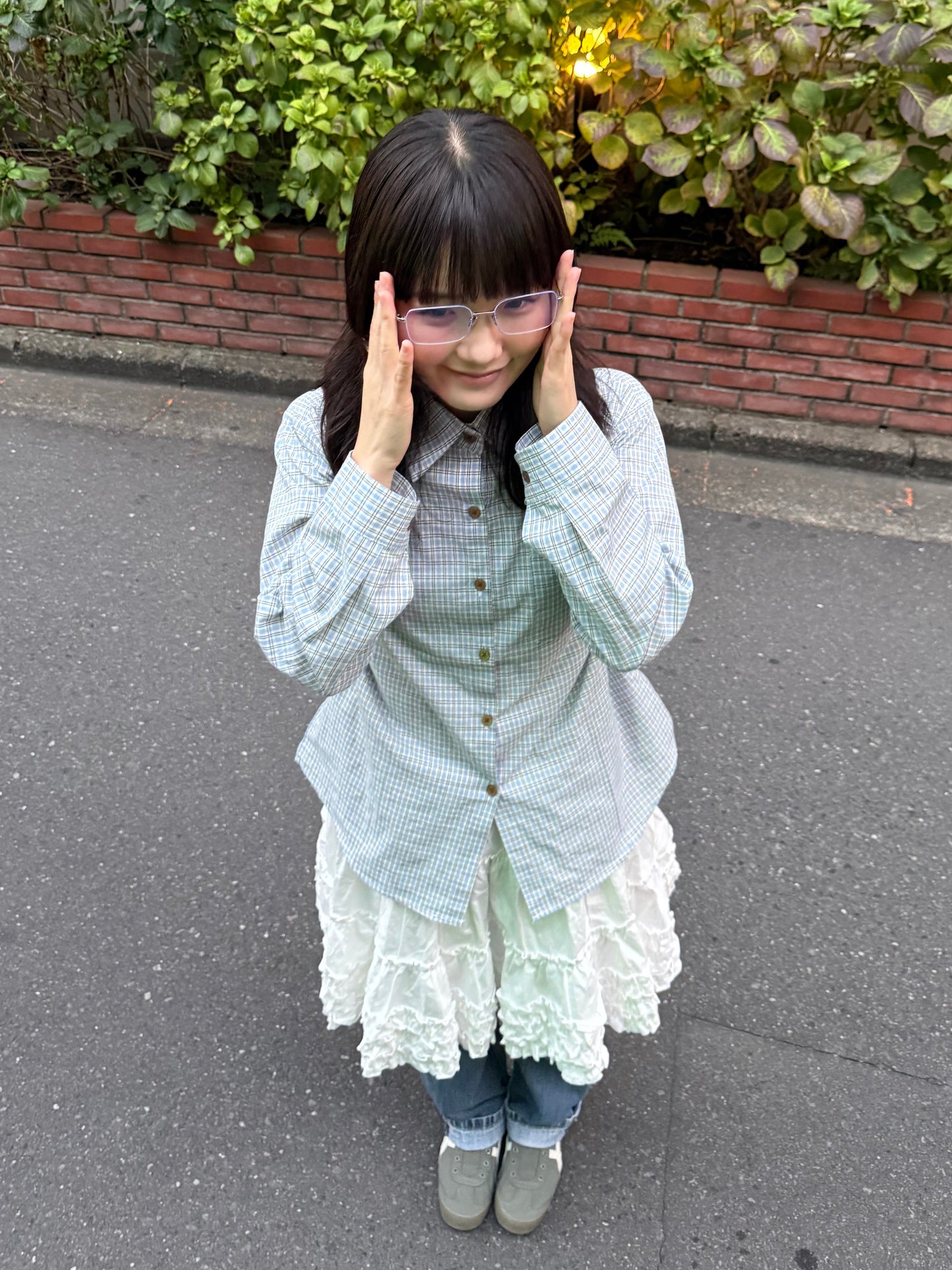 ライトブルーミニチェックシャツ DPA43675