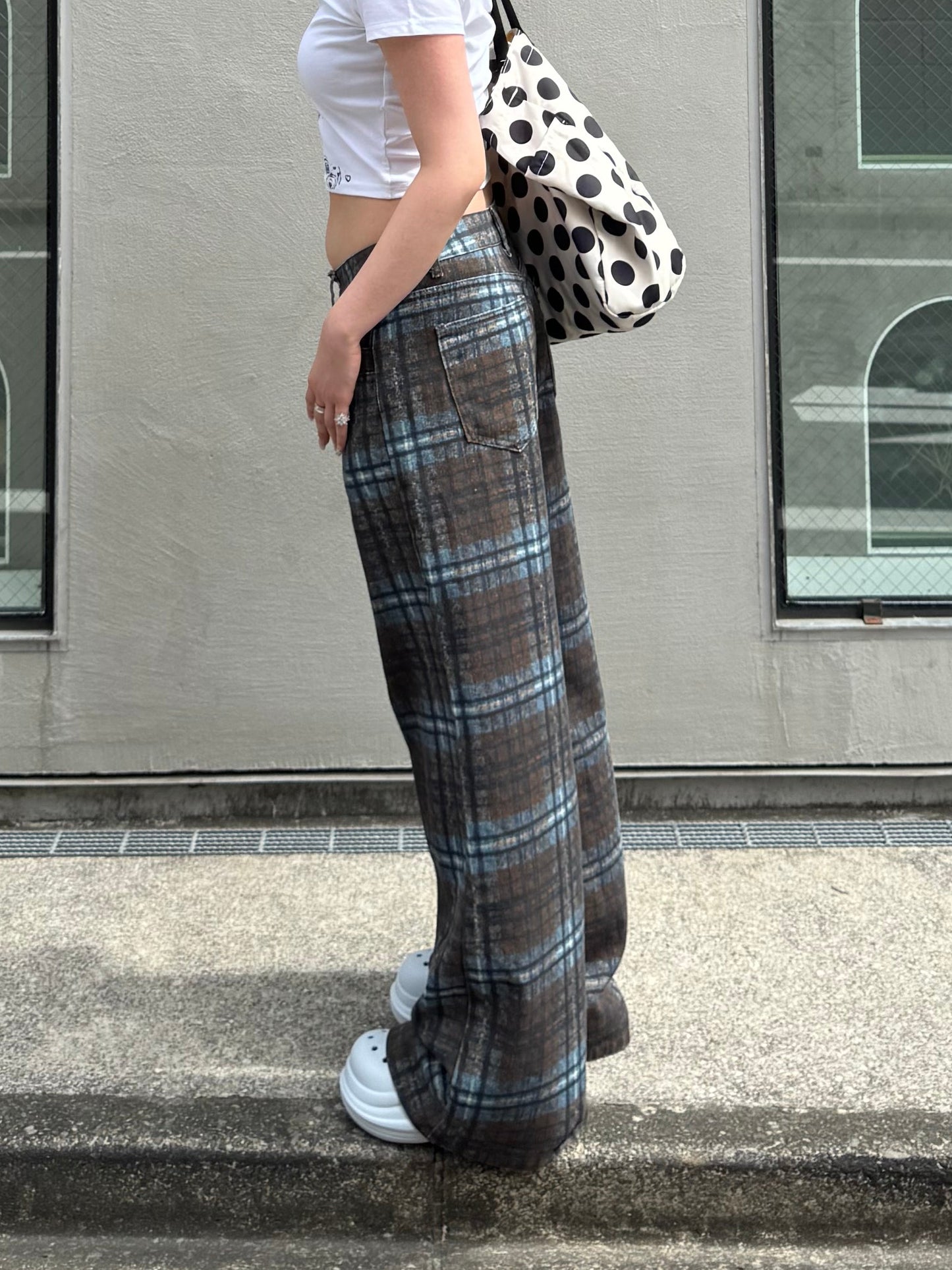 チェックデニムパンツ DPB91119