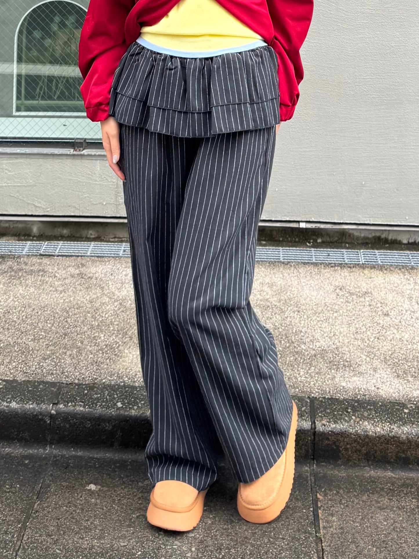 ストライプフリルスカートパンツ DPB91095