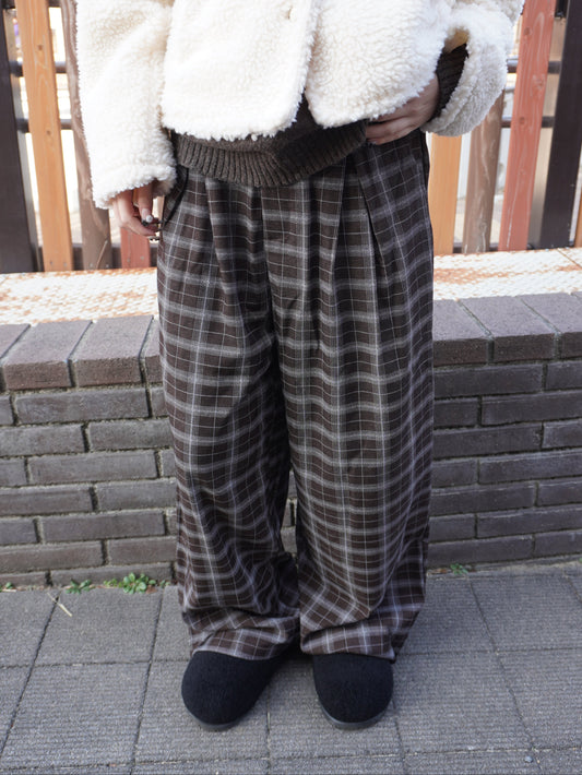 チェックワイドパンツ DPB85423