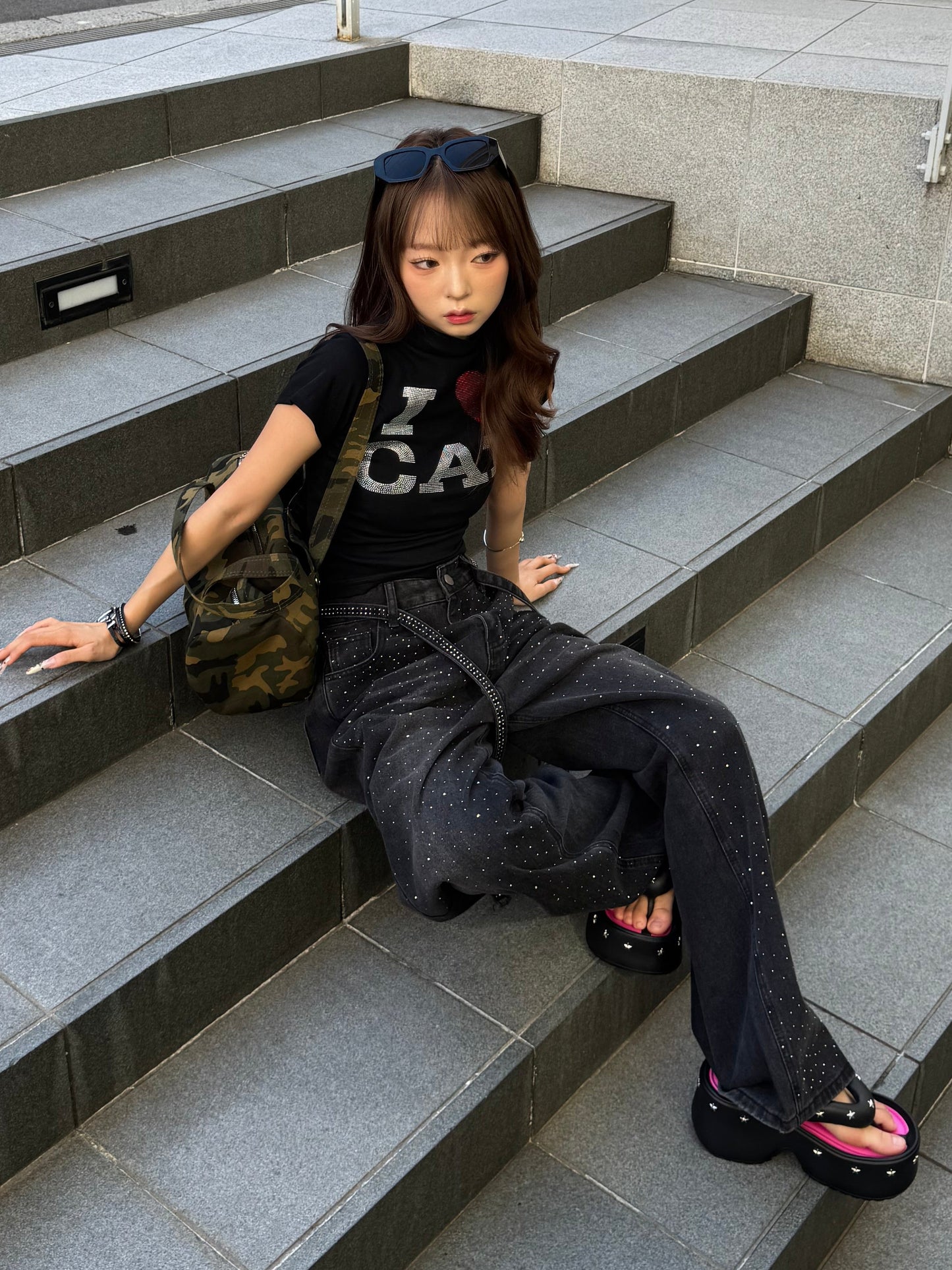 ラメストレートデニムパンツ DPB86071