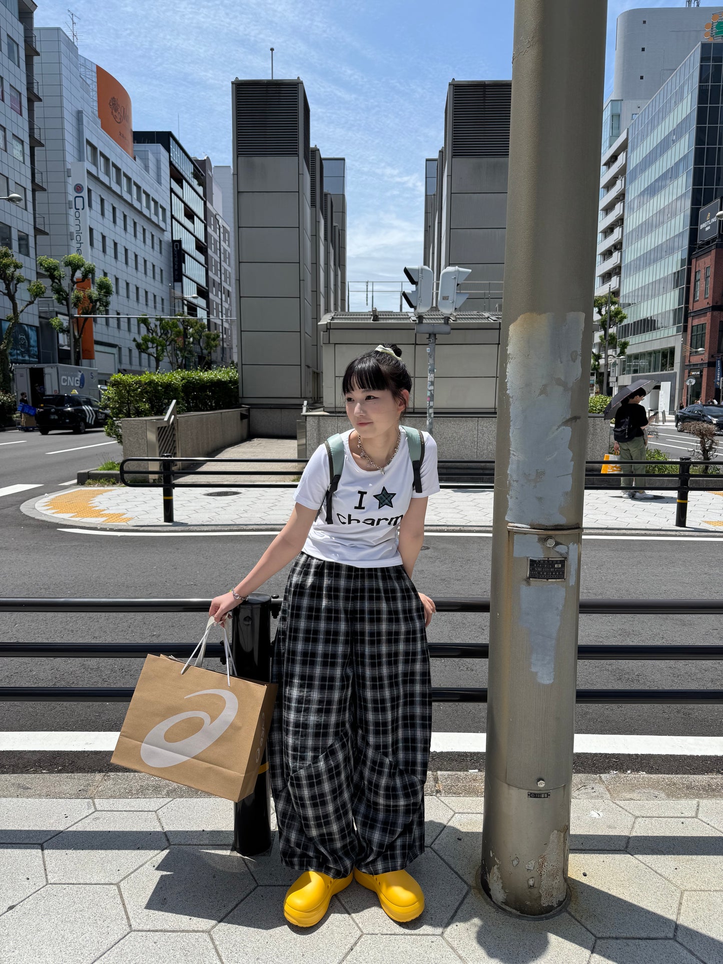 切替デザインチェックワイドパンツ DPB85215