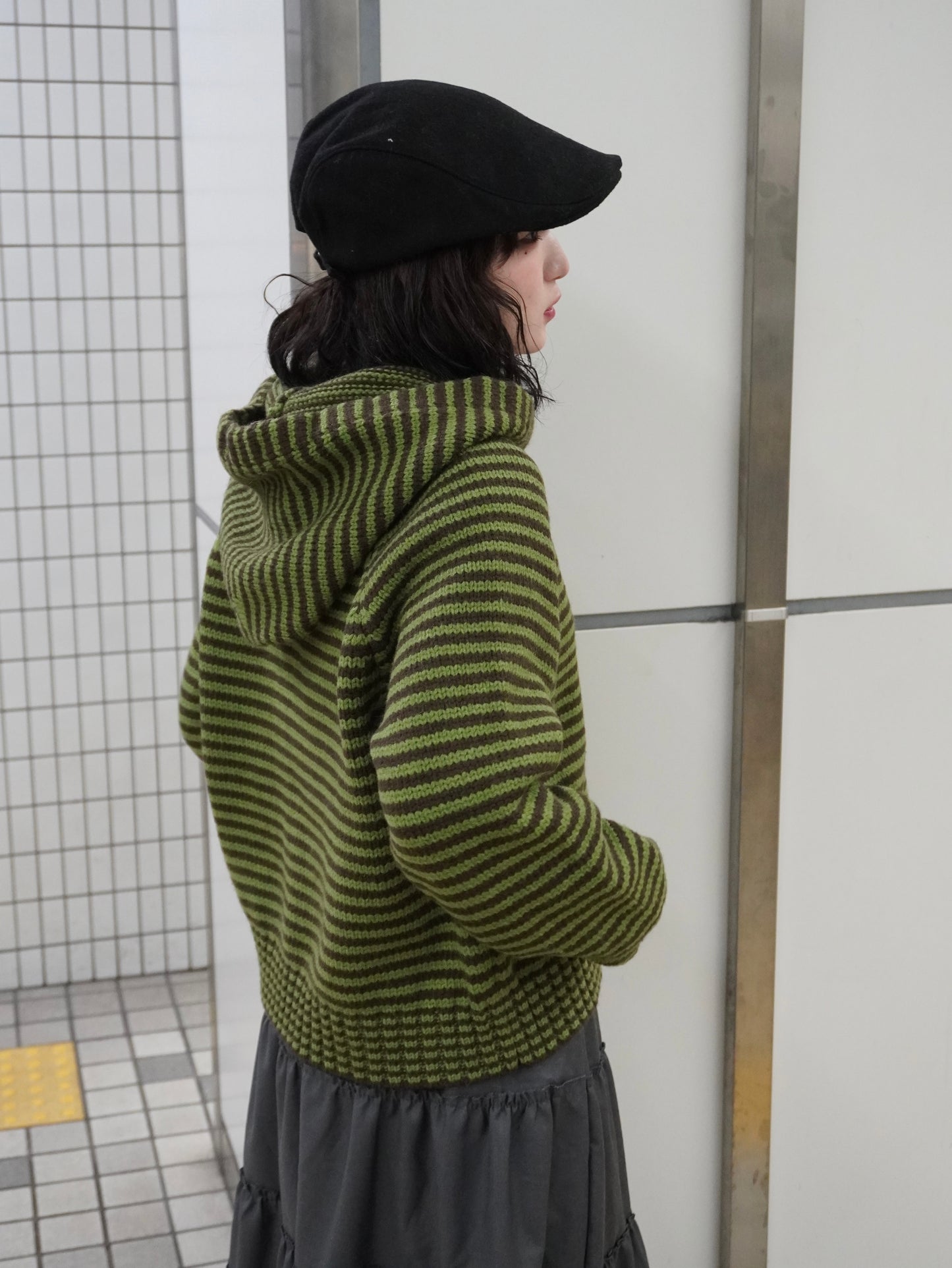 【即納】ボーダーニットダブルジップパーカー DPB85367S