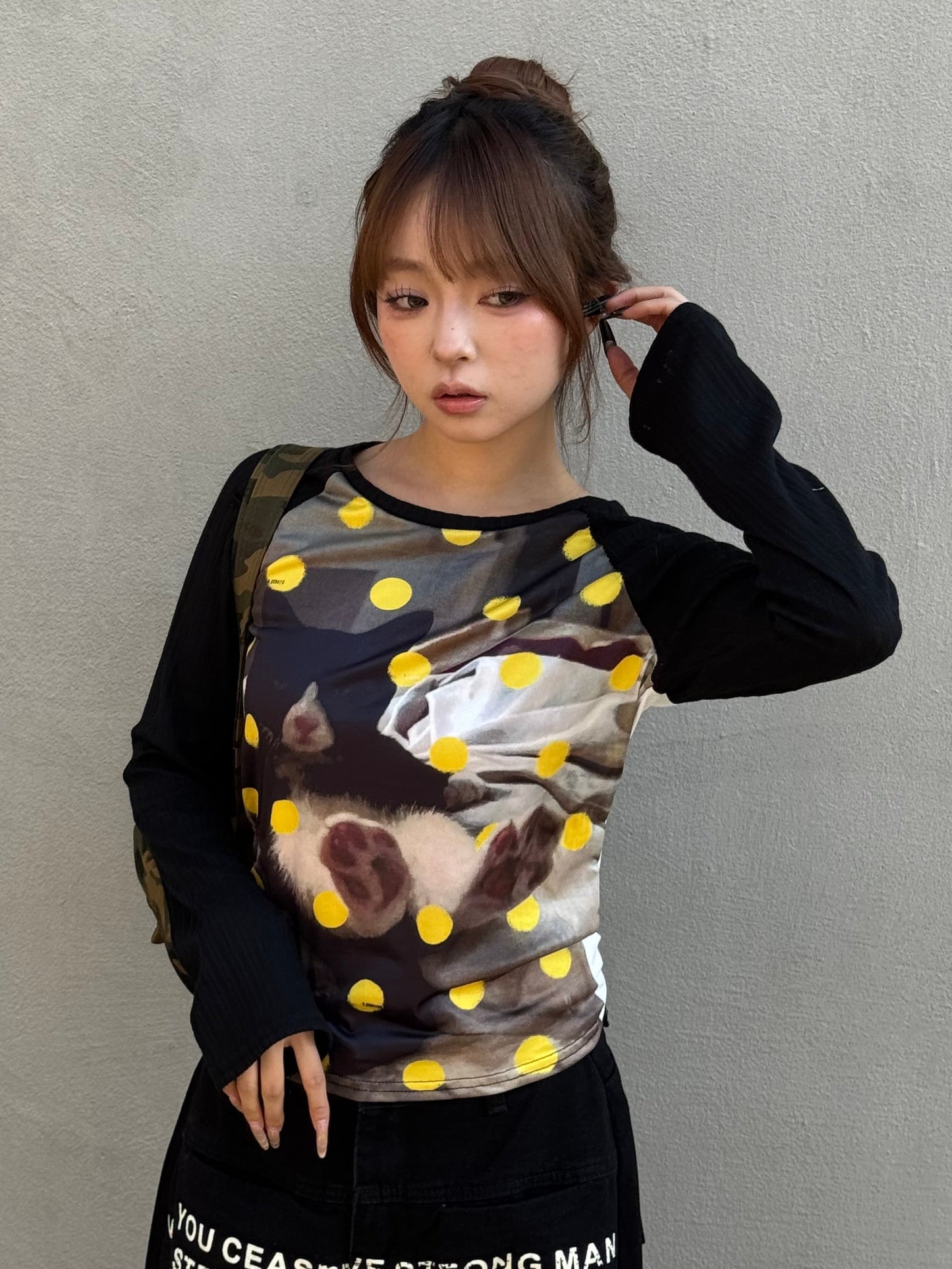 ドットキャットタイトトップス DPB86195