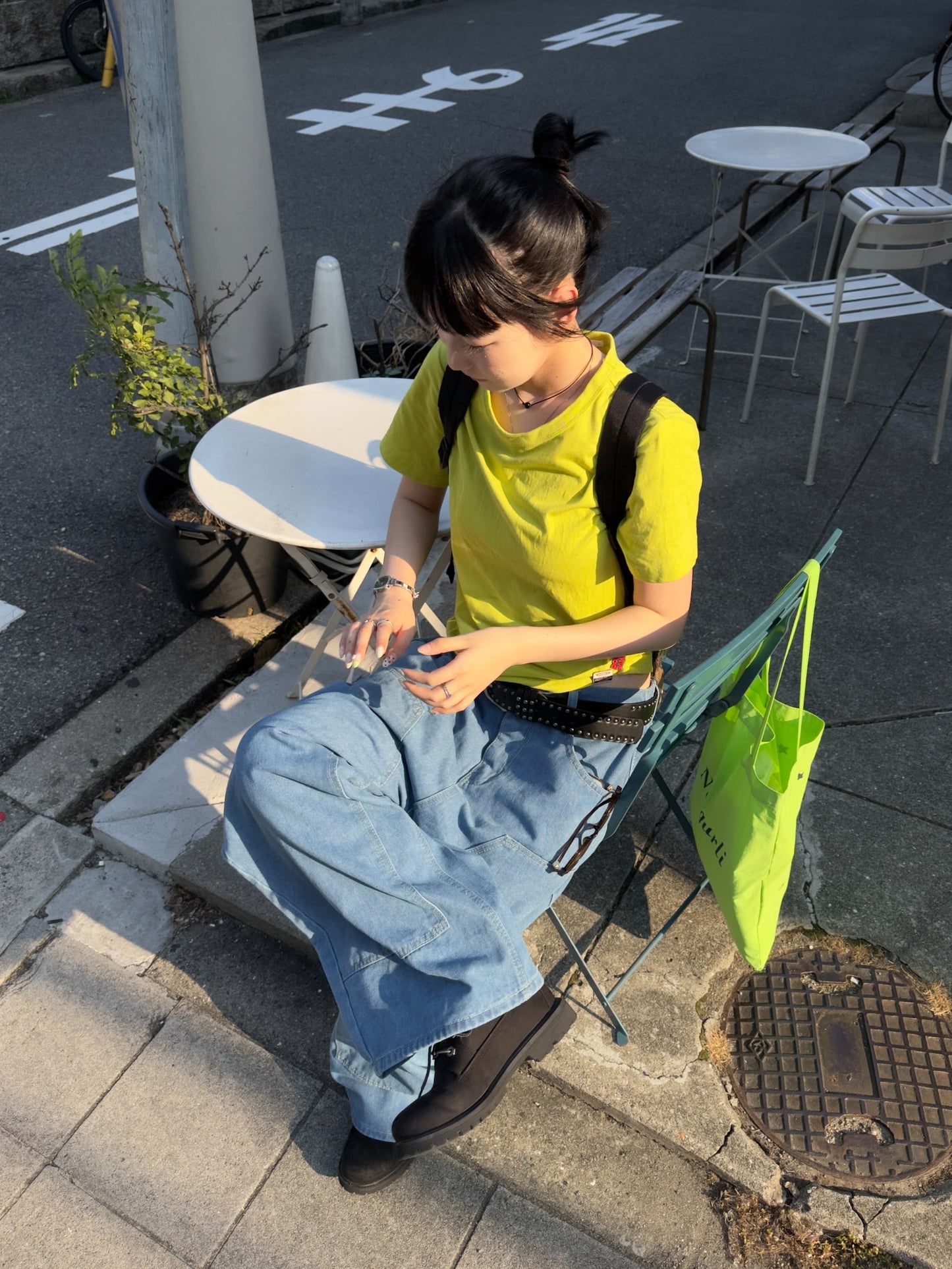 カジュアルダブルニーデニムパンツ DPB85570