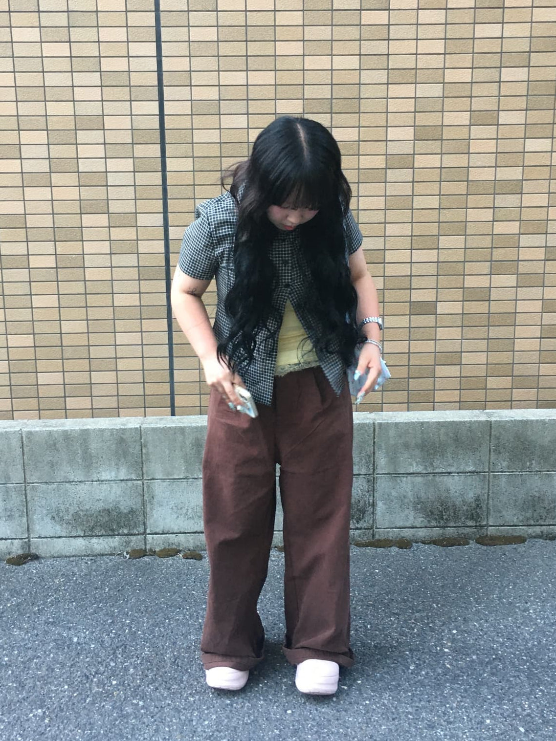 ブラウンバルーンデニムパンツ DPB97137