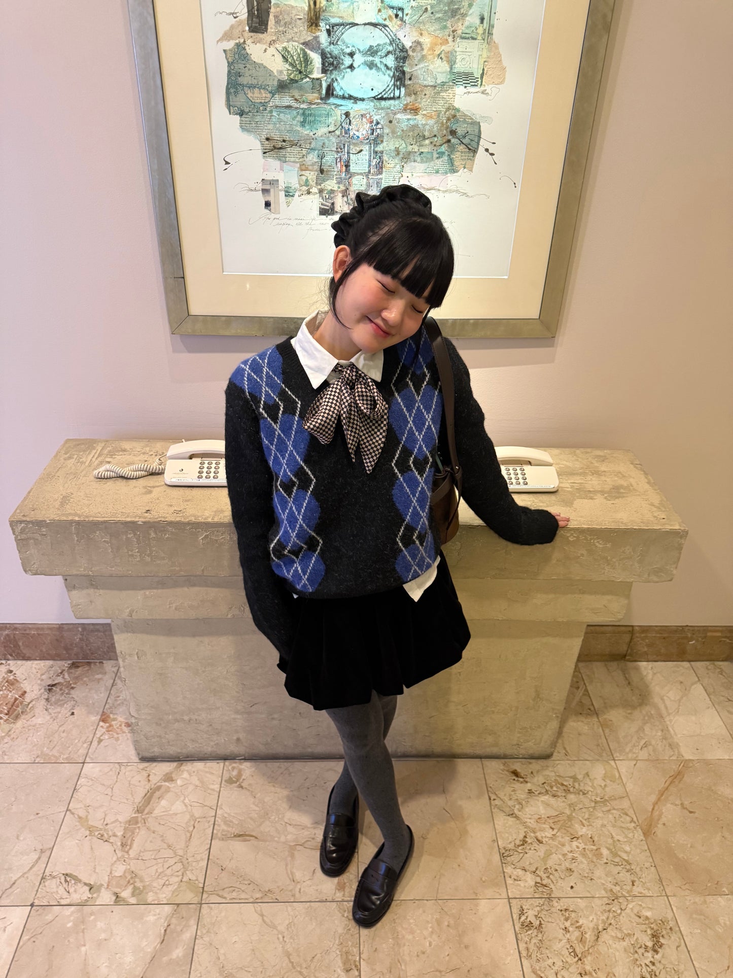 ブロックチェックスカーフ DPA43700