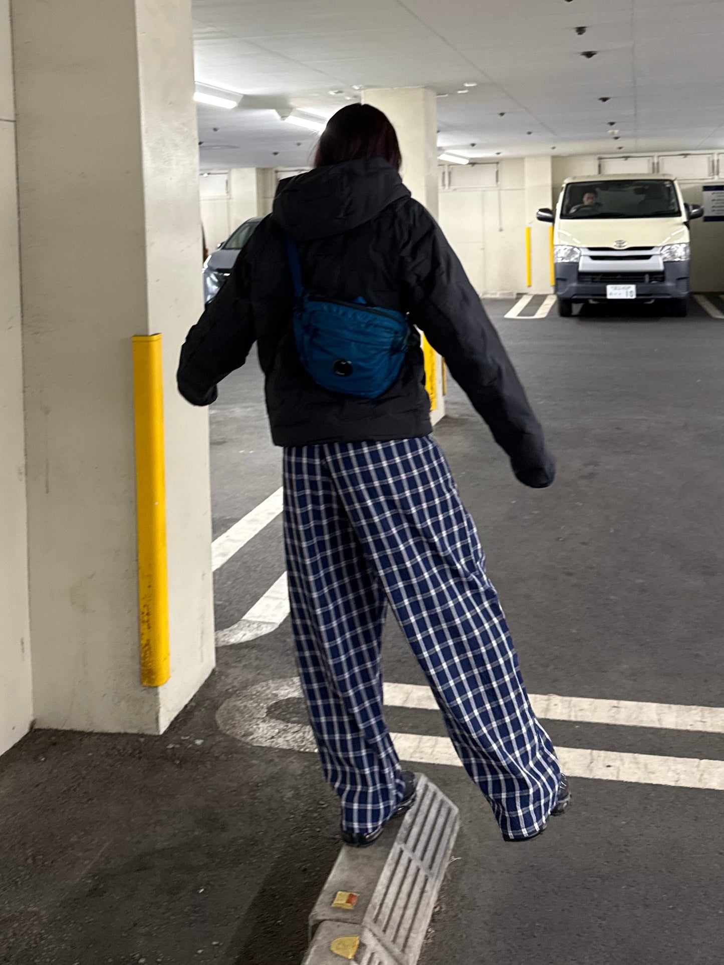 フロントボタンチェックパンツ DPB93090