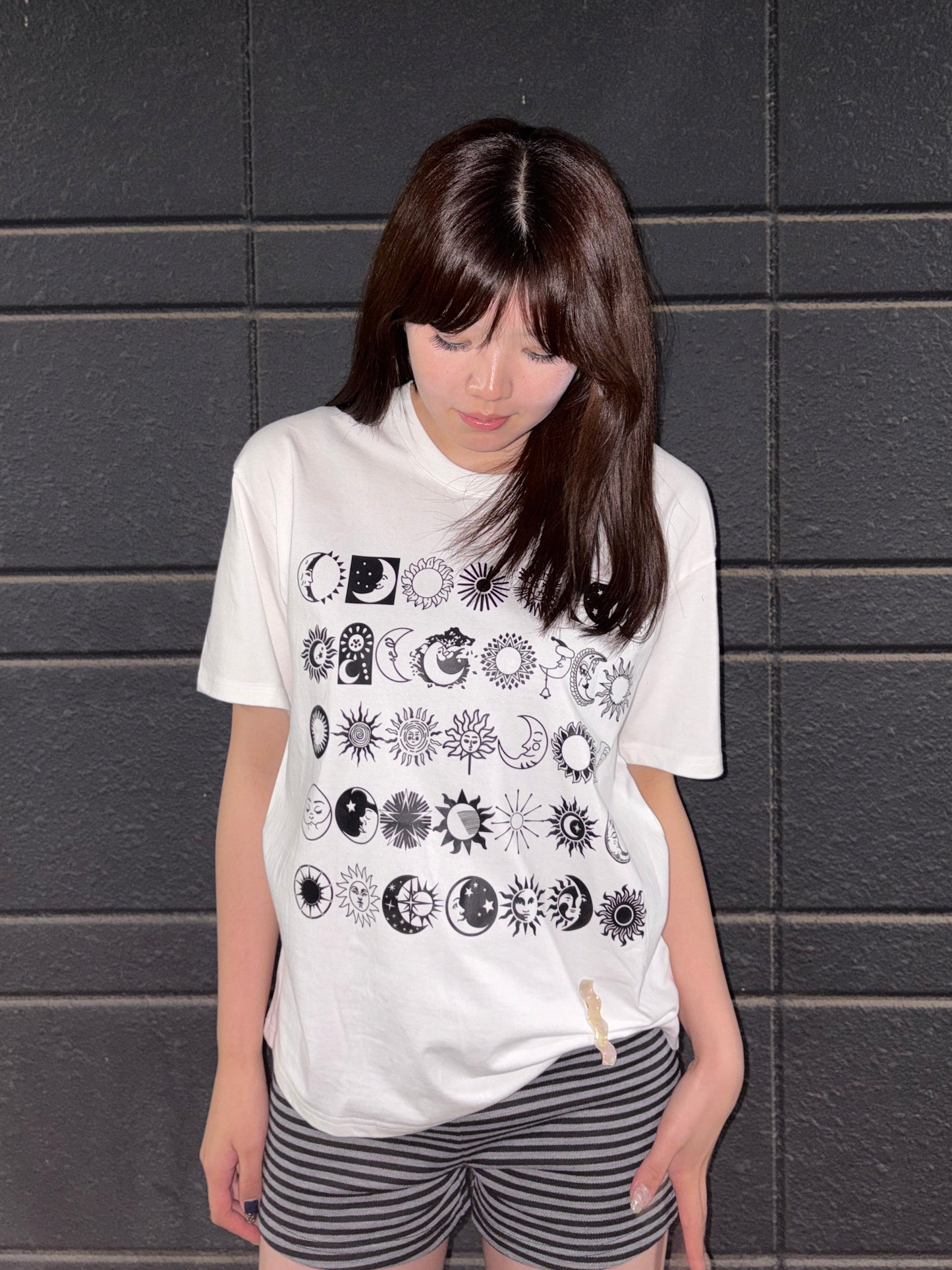 ウェザープリントモノクロTシャツ DPC08022