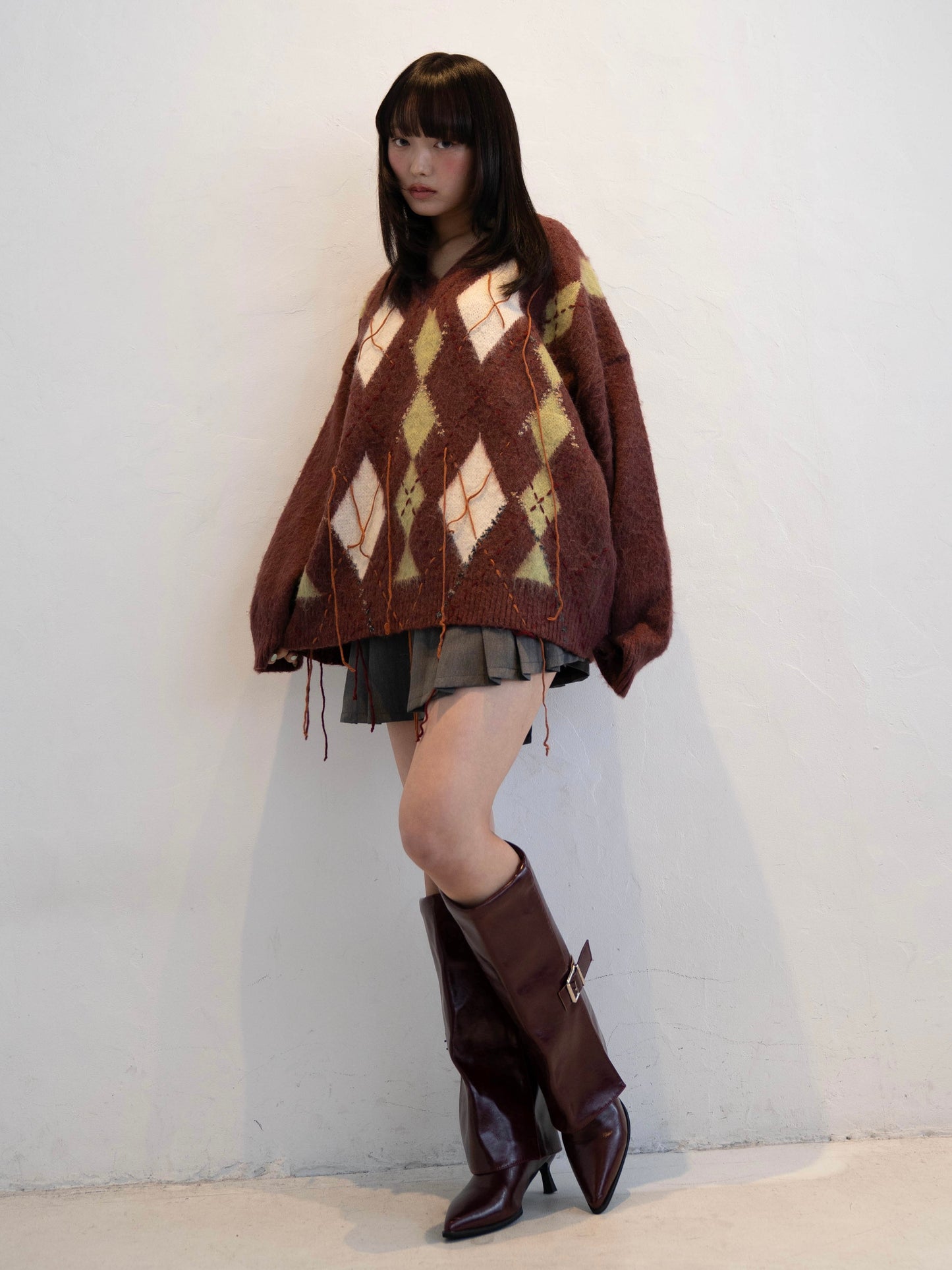 アーガイルチェックニット DPC02012