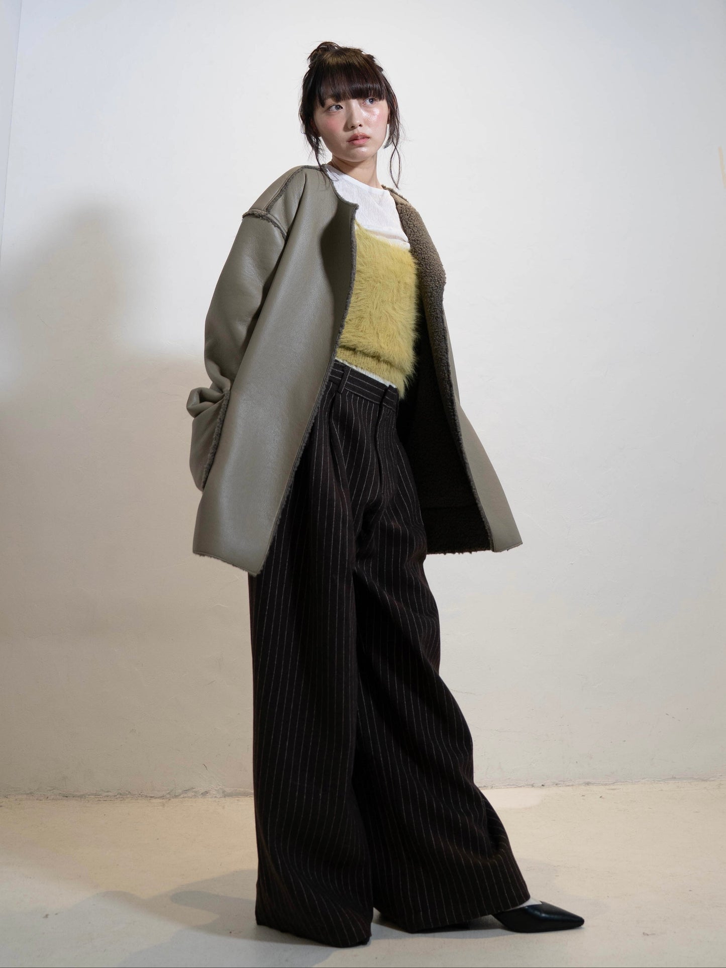 ポイントボアフェイクレザージャケット DPC02010